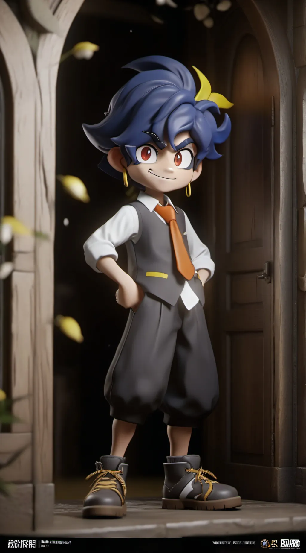 ai character: Gold background