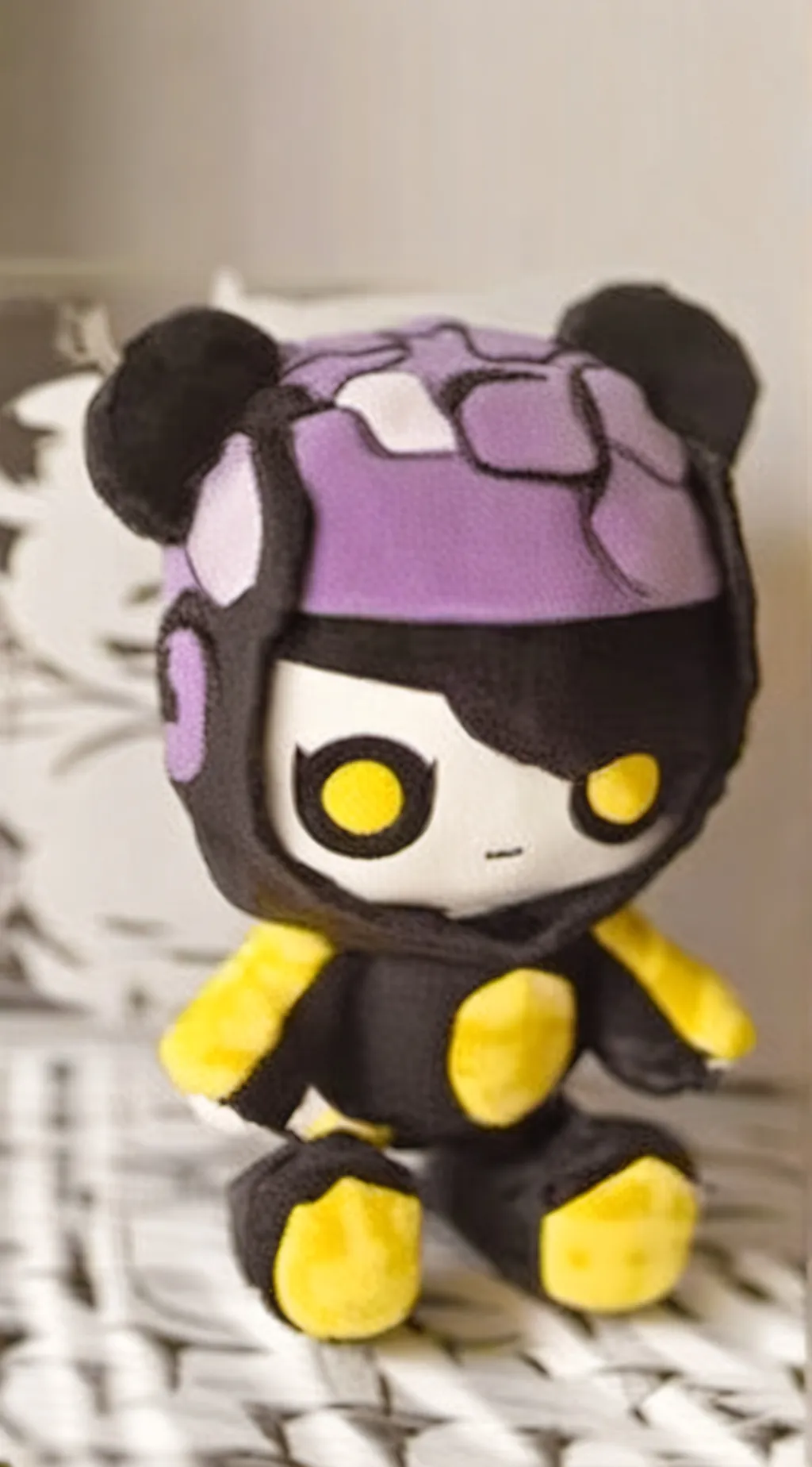 ai character: V plushie background