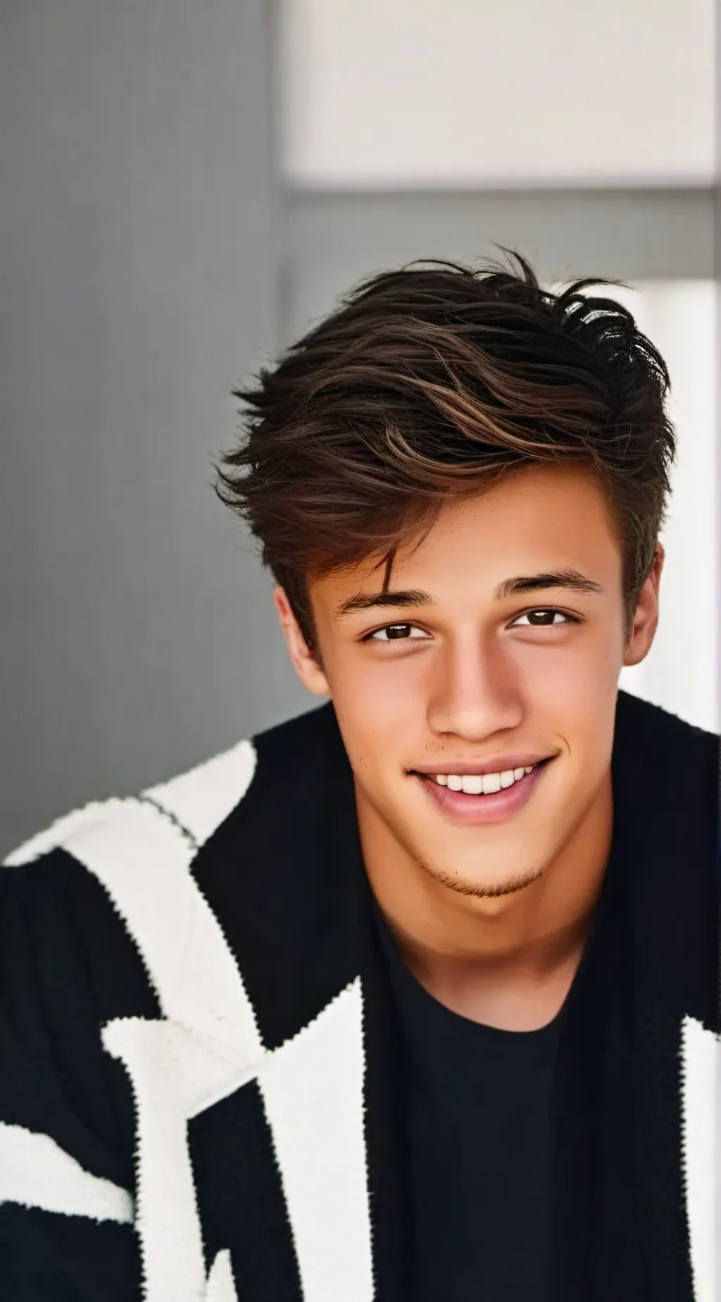 ai character: Cameron Dallas  background