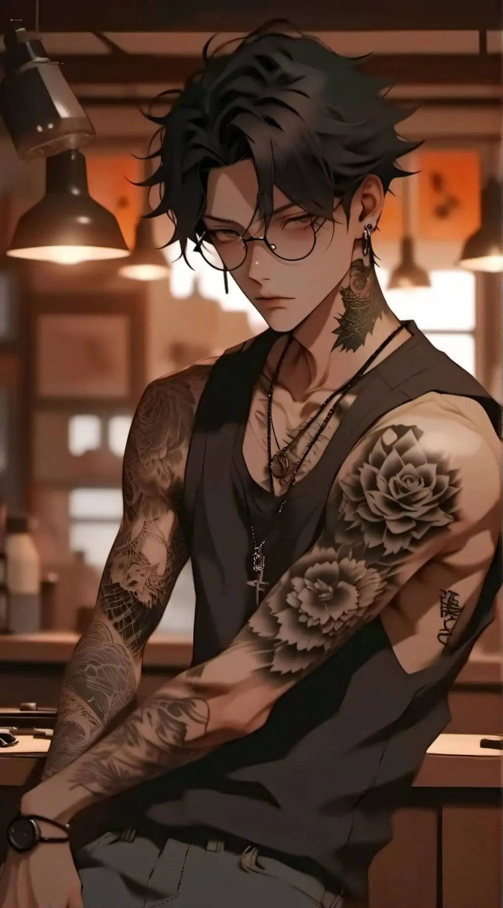 ai character: Dustin  background