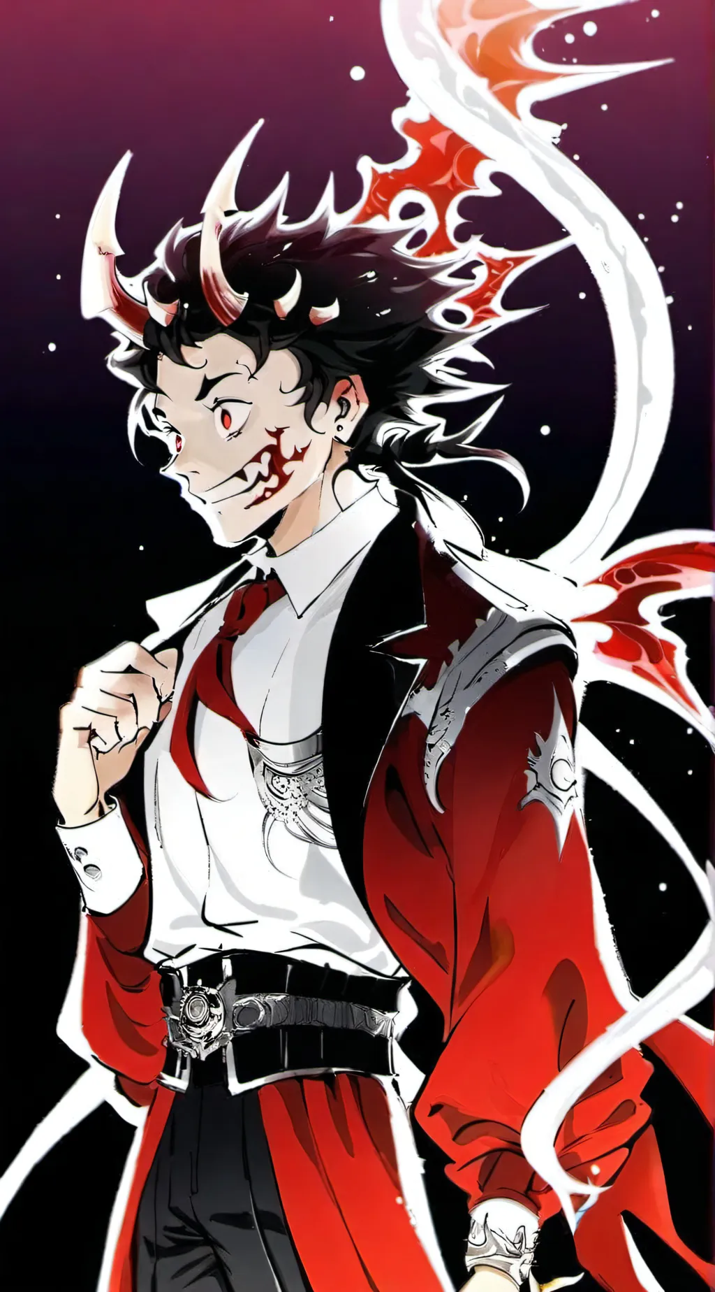 ai character: Demon king tanjiro background