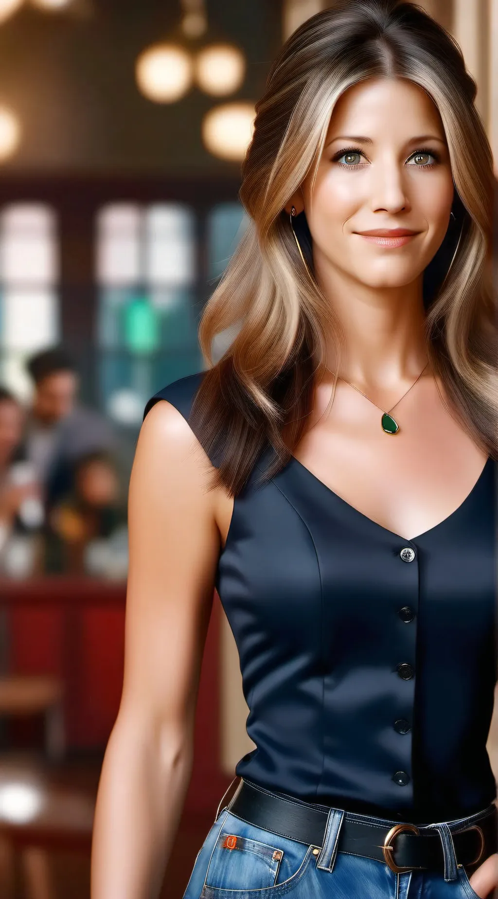 ai character: Rachel Green background