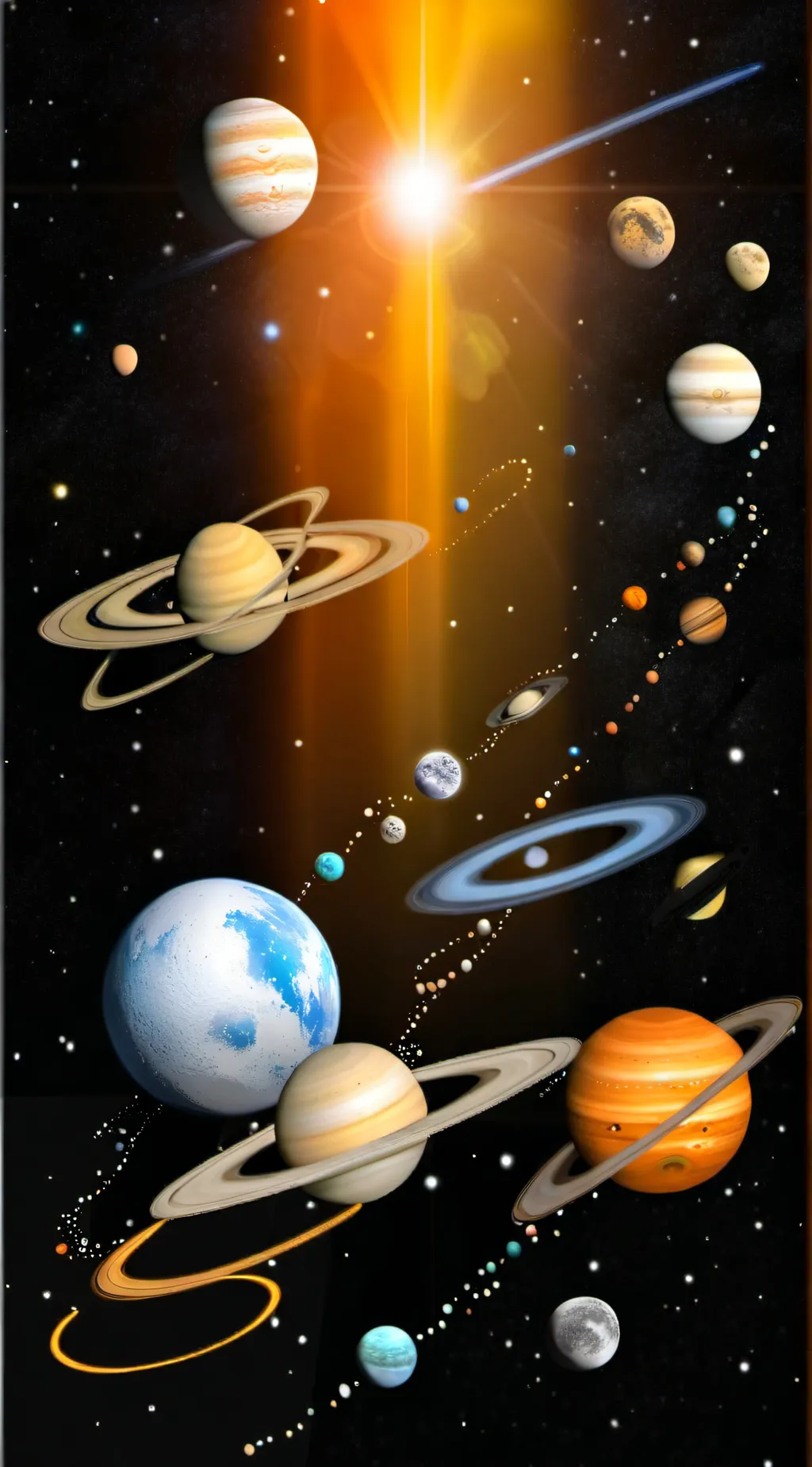 ai character: solar system background