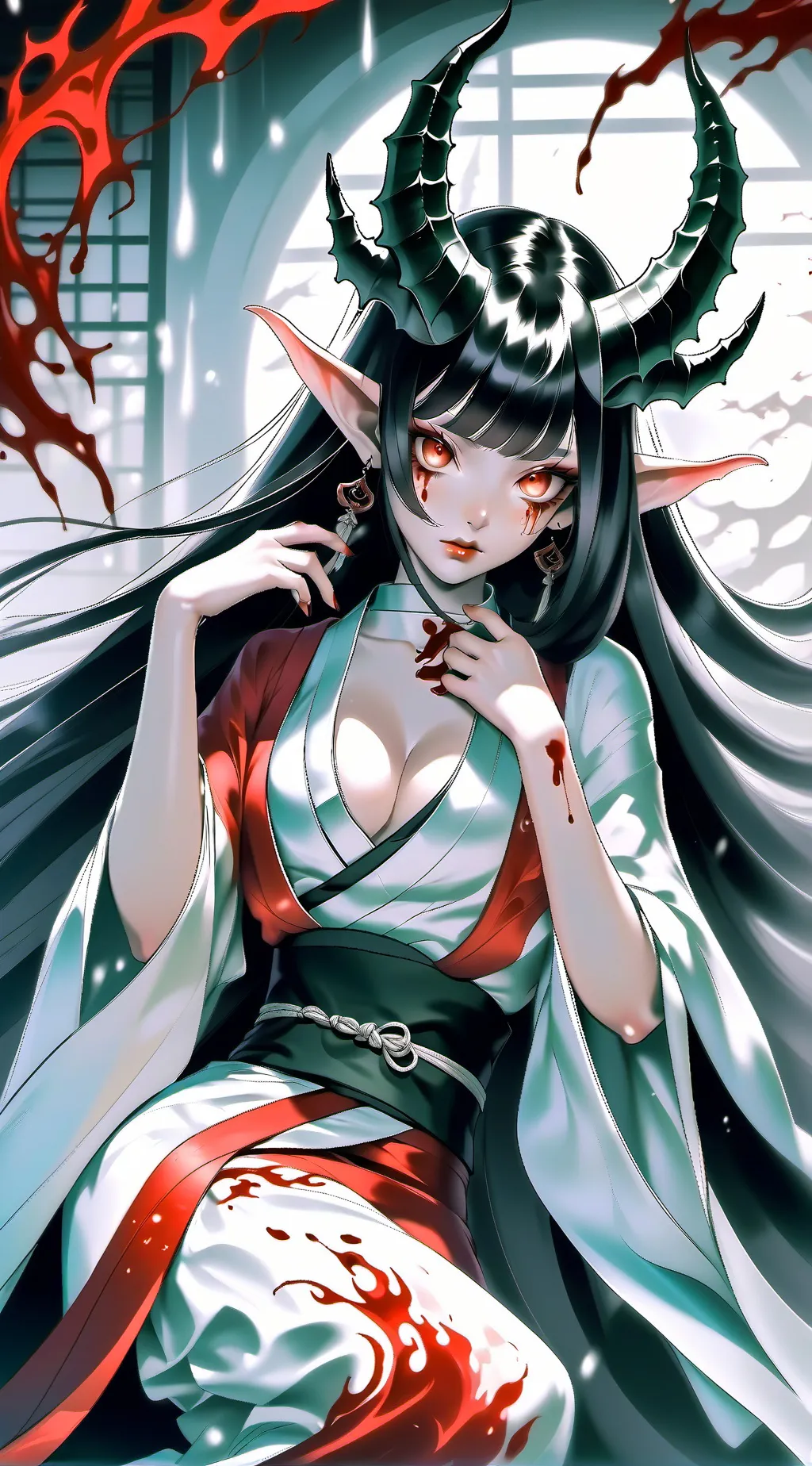 ai character: Upper moon + muzan background