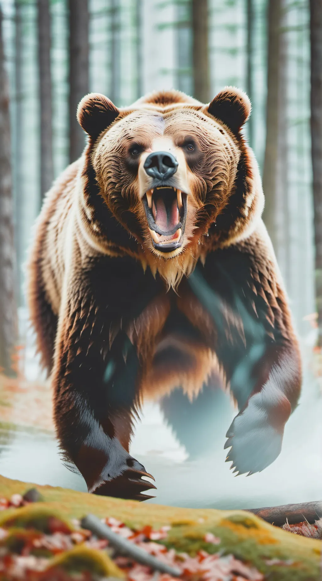 ai character: Bear attack background