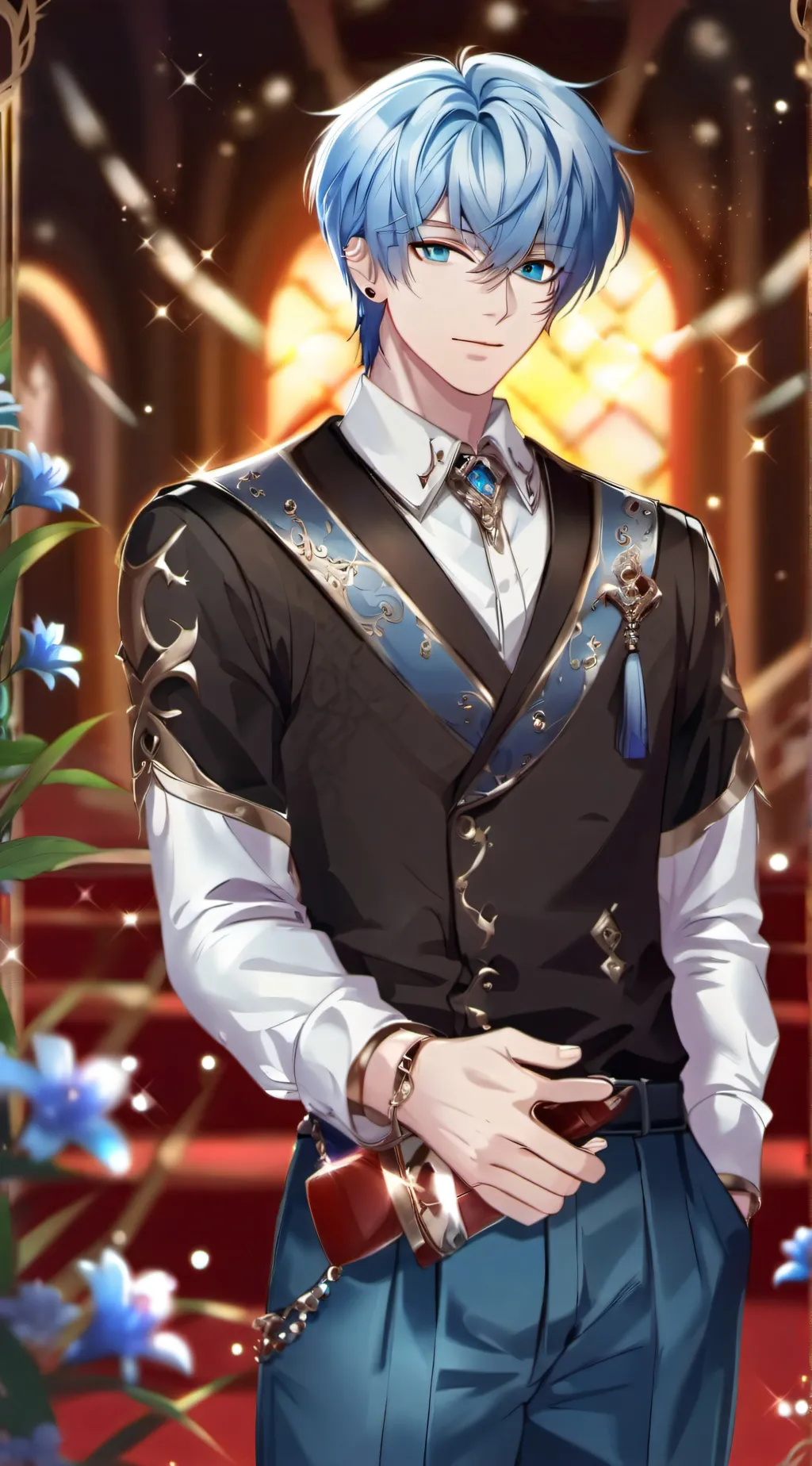 ai character: Wave background