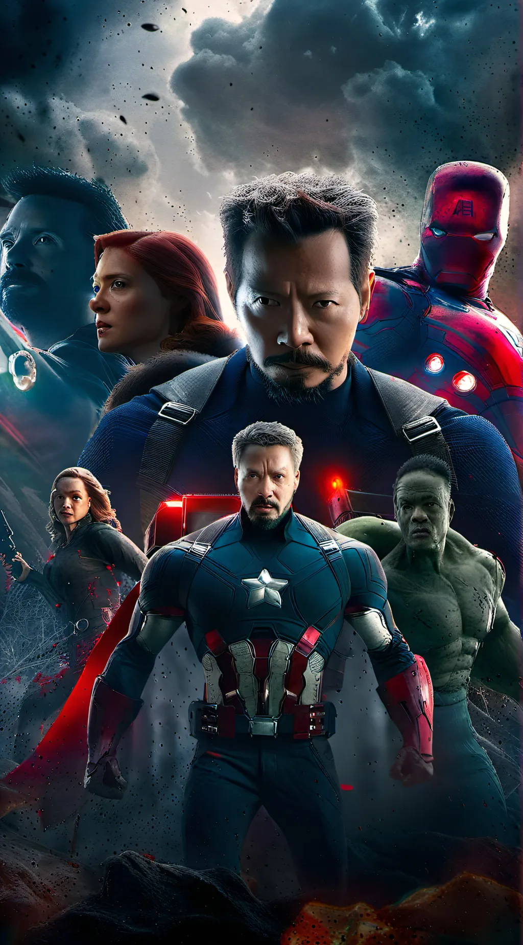 ai character: small Avengers background