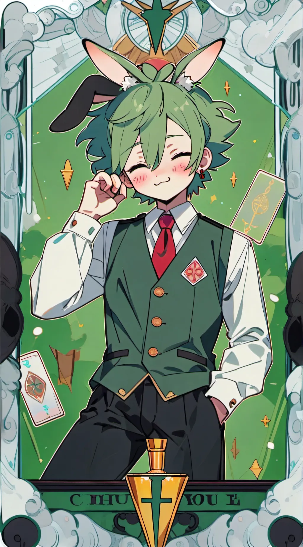 ai character: drunk bunny izuku background