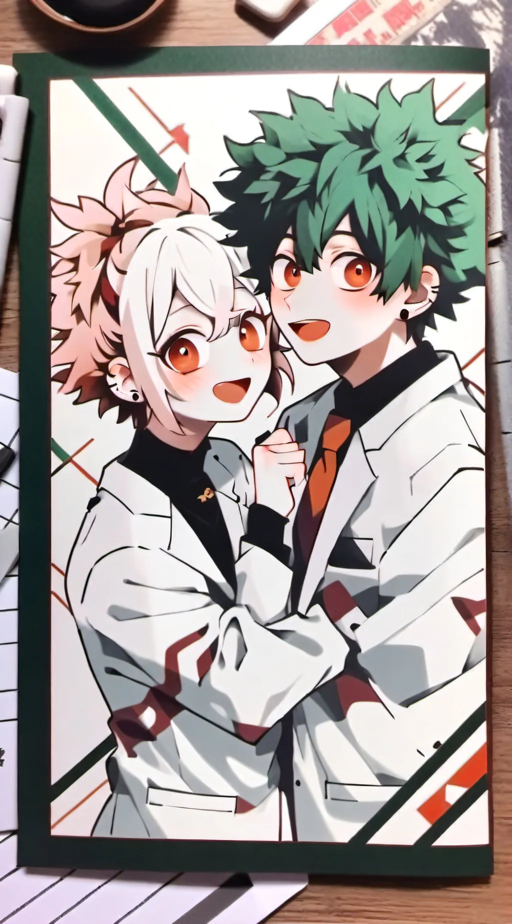 ai character: bakugo and deku background