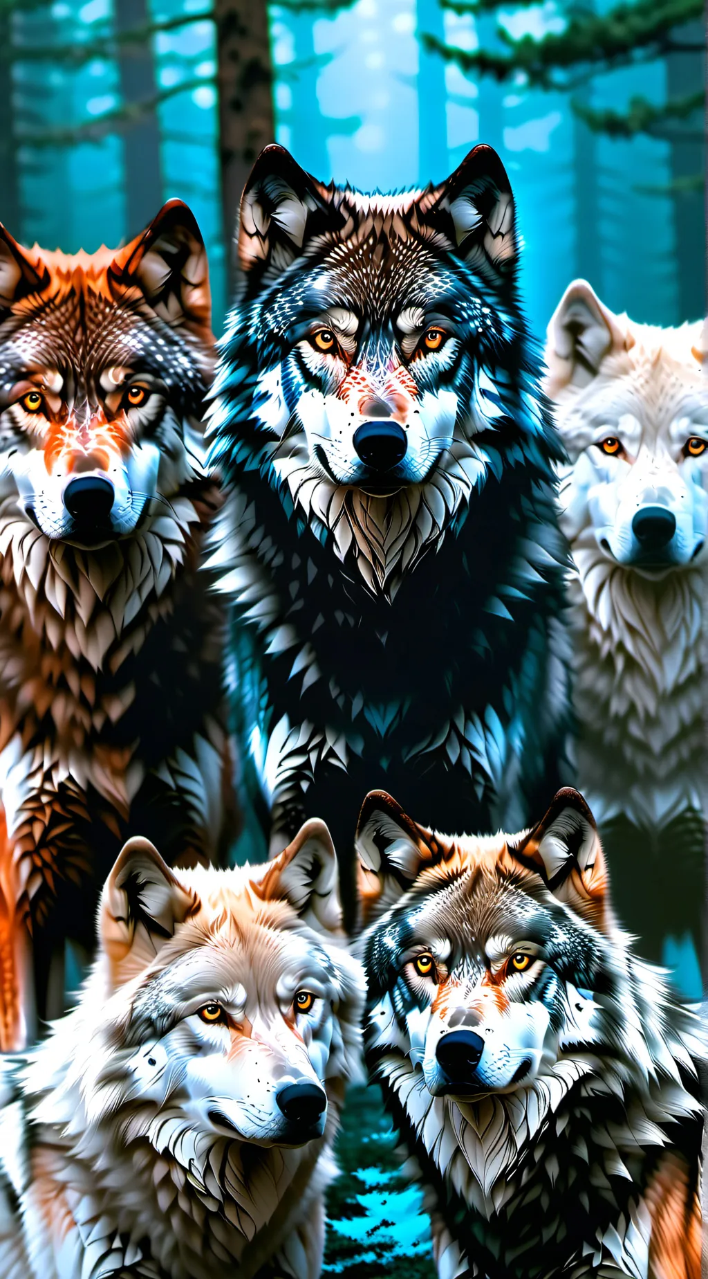 ai character: ELEMENT WOLVES  background