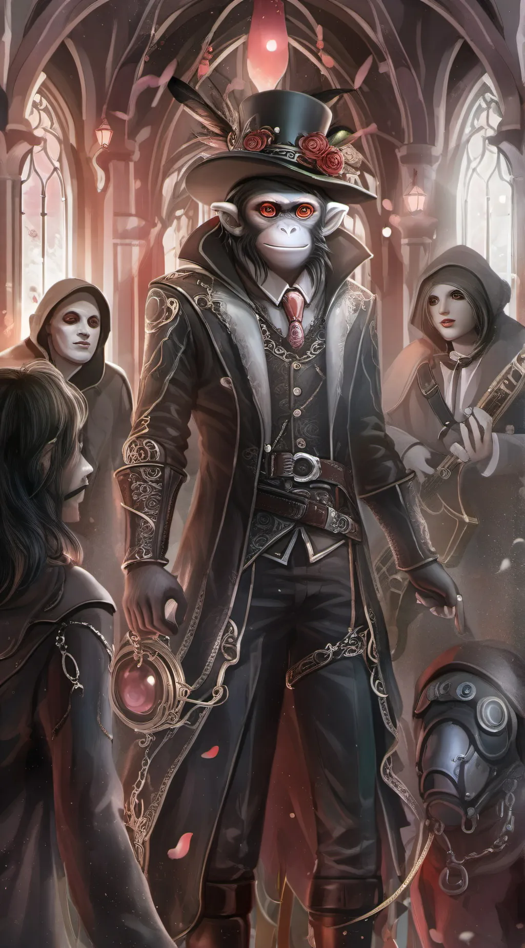 ai character: monkey background