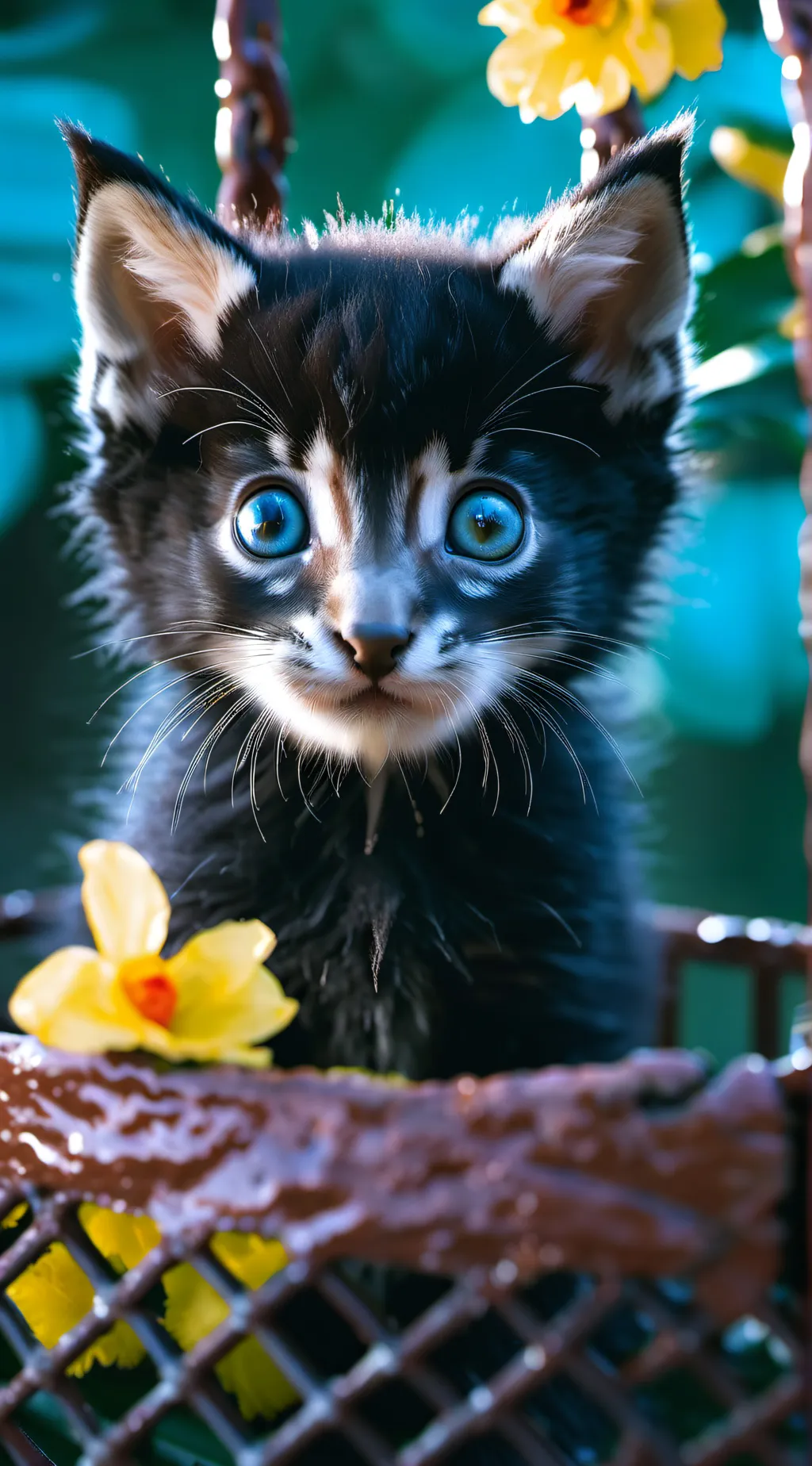 ai character: Black kitten background