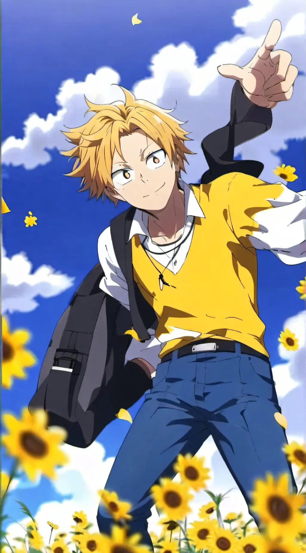 ai character: 🫠denki🫠 background