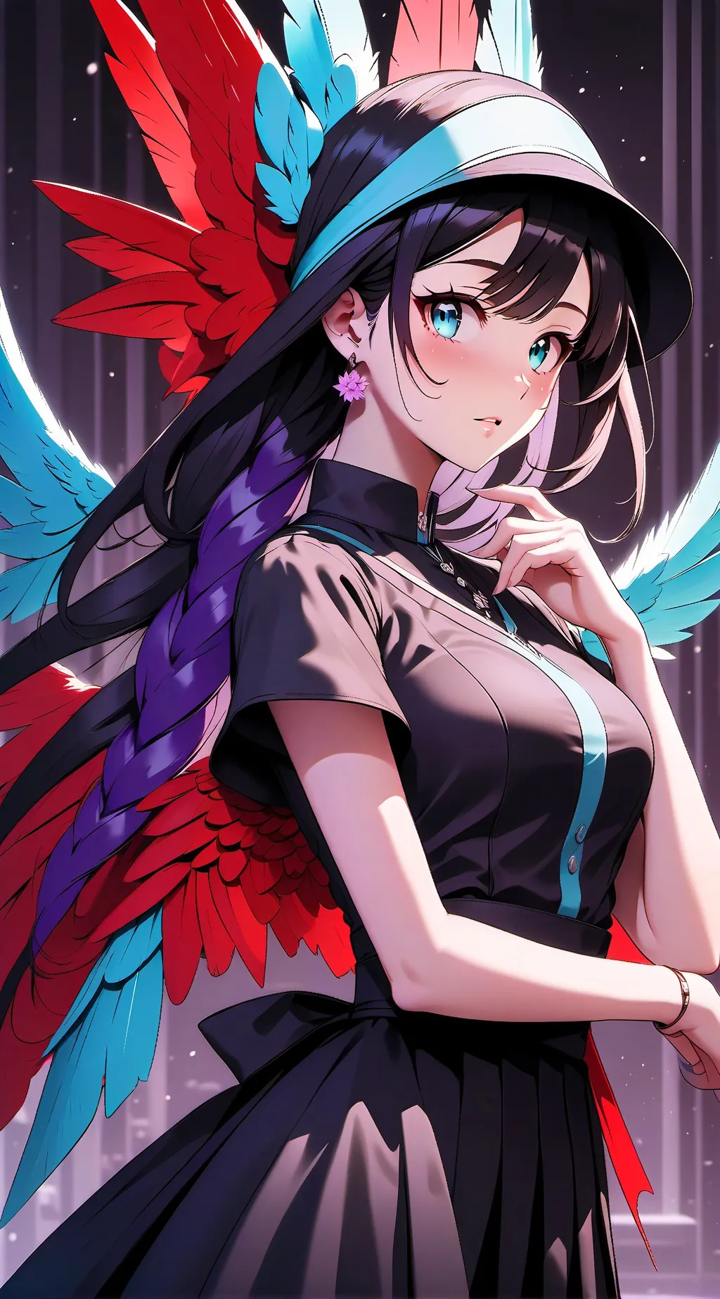 ai character: Strawberry background