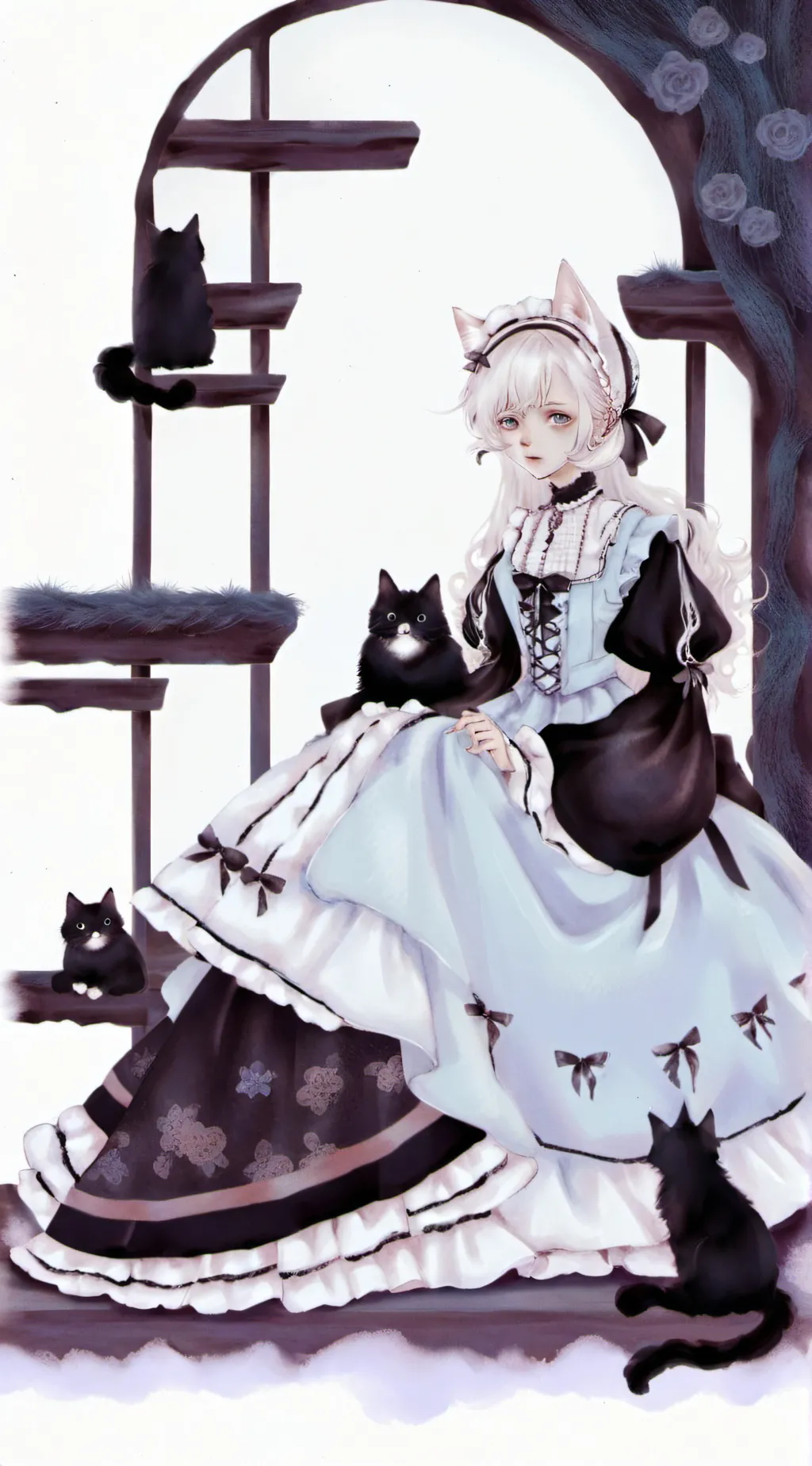 ai character: Lilly Libt Katzen  background