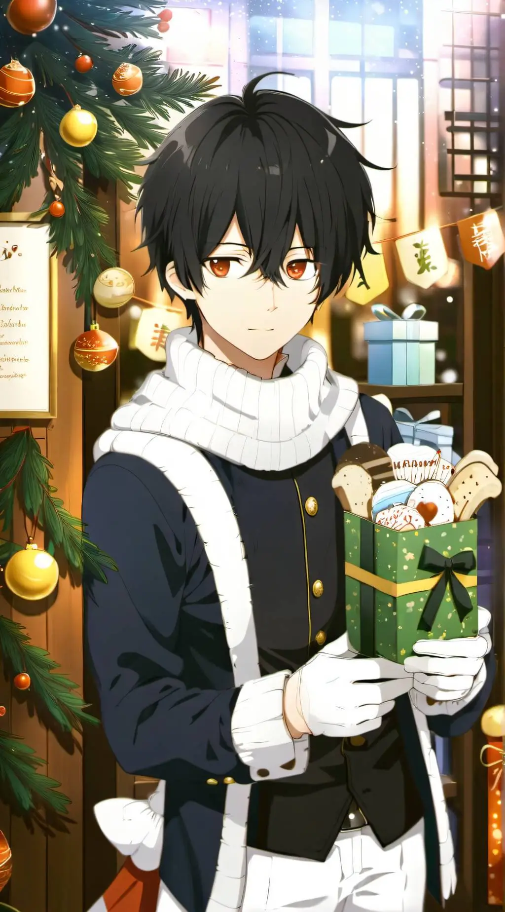 ai character: MHA Christmas  background