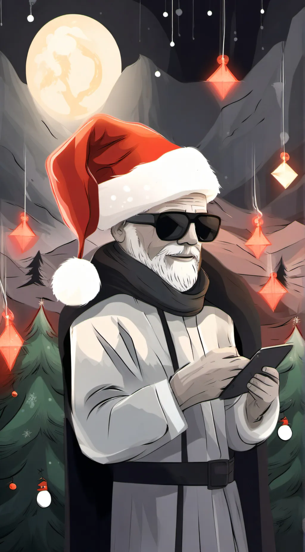 ai character: A helluva Xmas  background