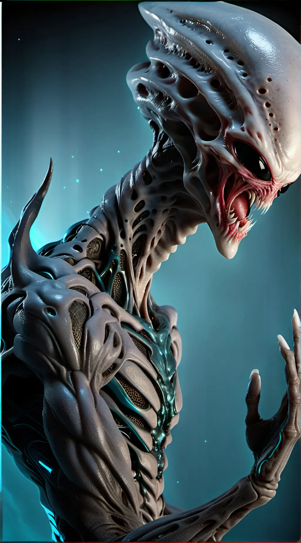 ai character: creepy alien  background