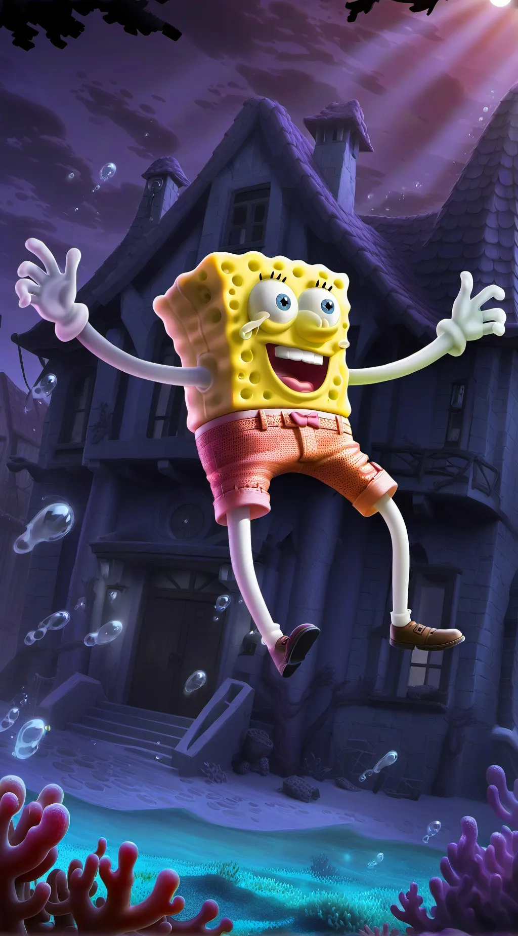 ai character: anime sponge background