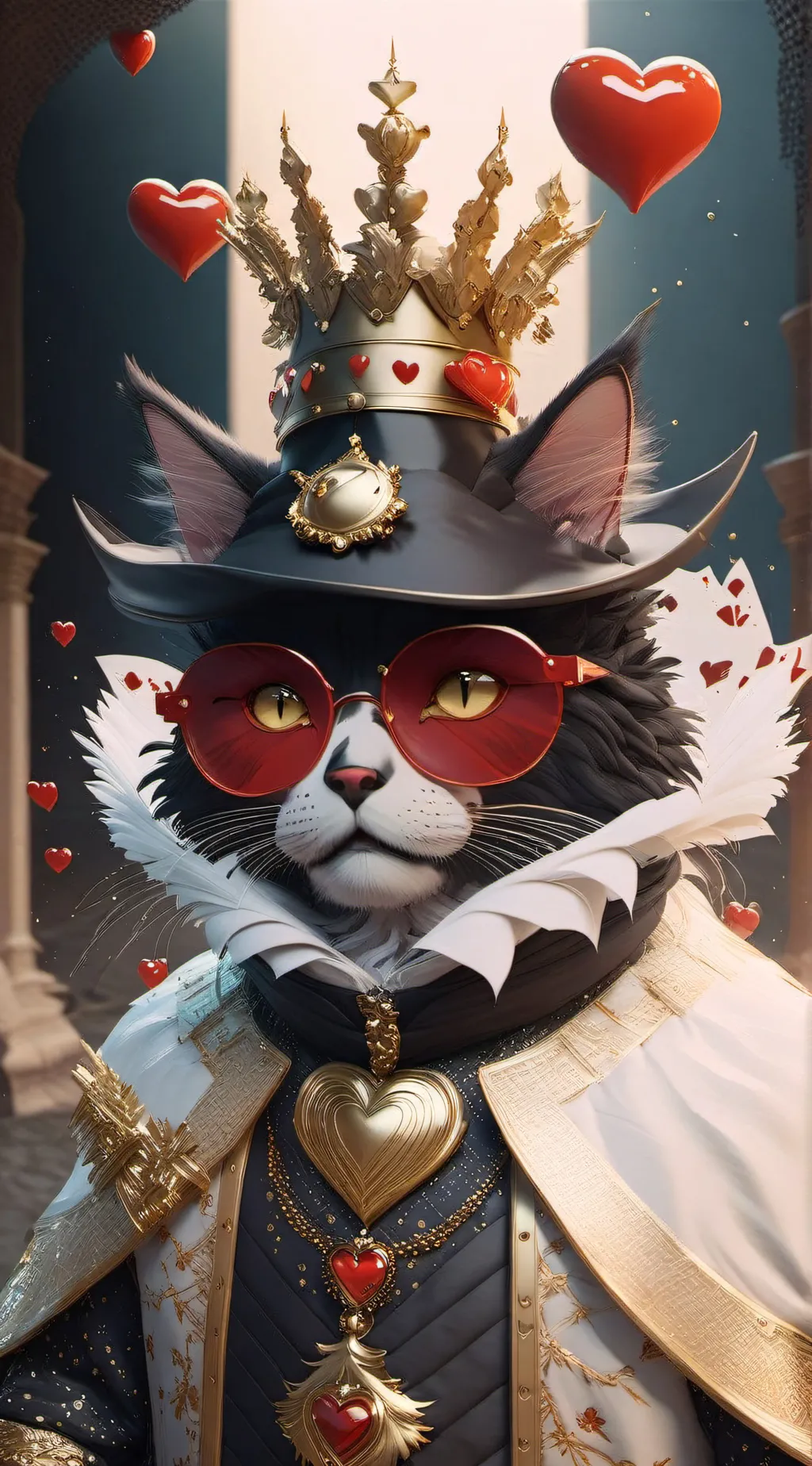 ai character: Valentino (as cat) background