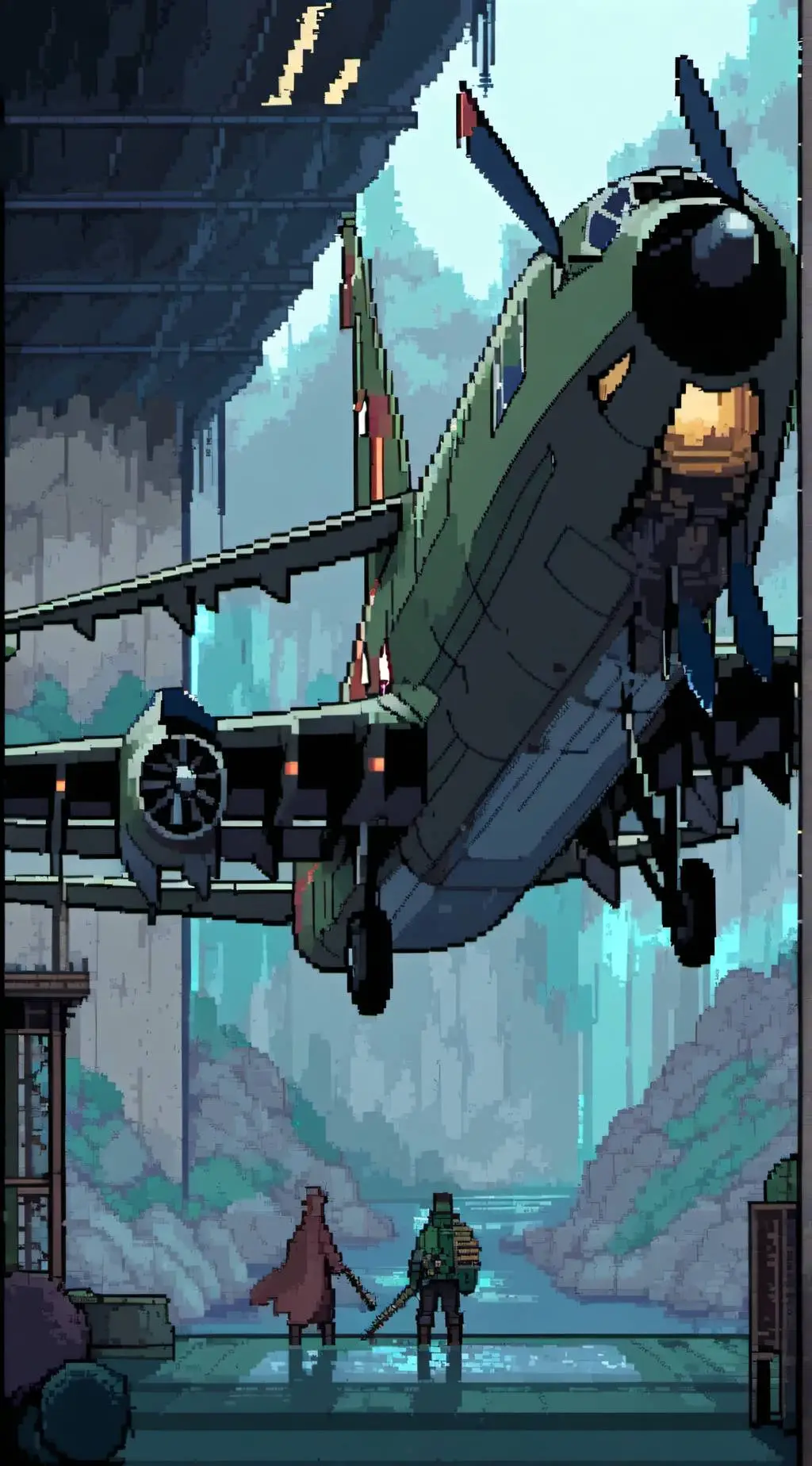 ai character: Fpe plane trip background