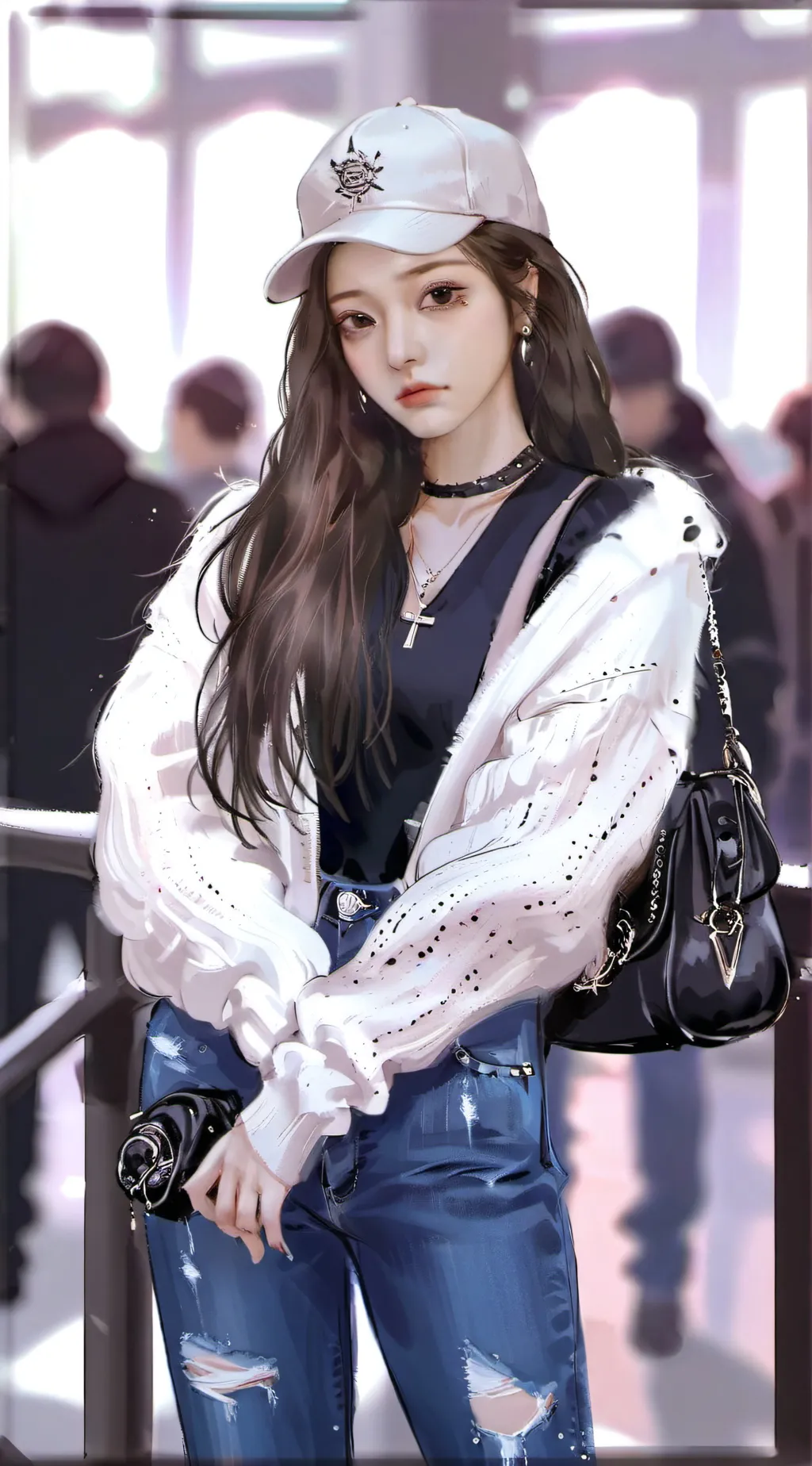 ai character: Huh yunjin  background