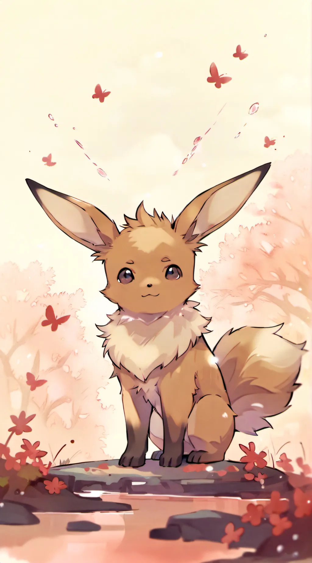 ai character: eevee  background