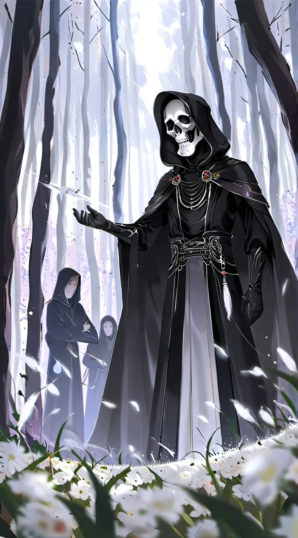 ai character: Ghost face background