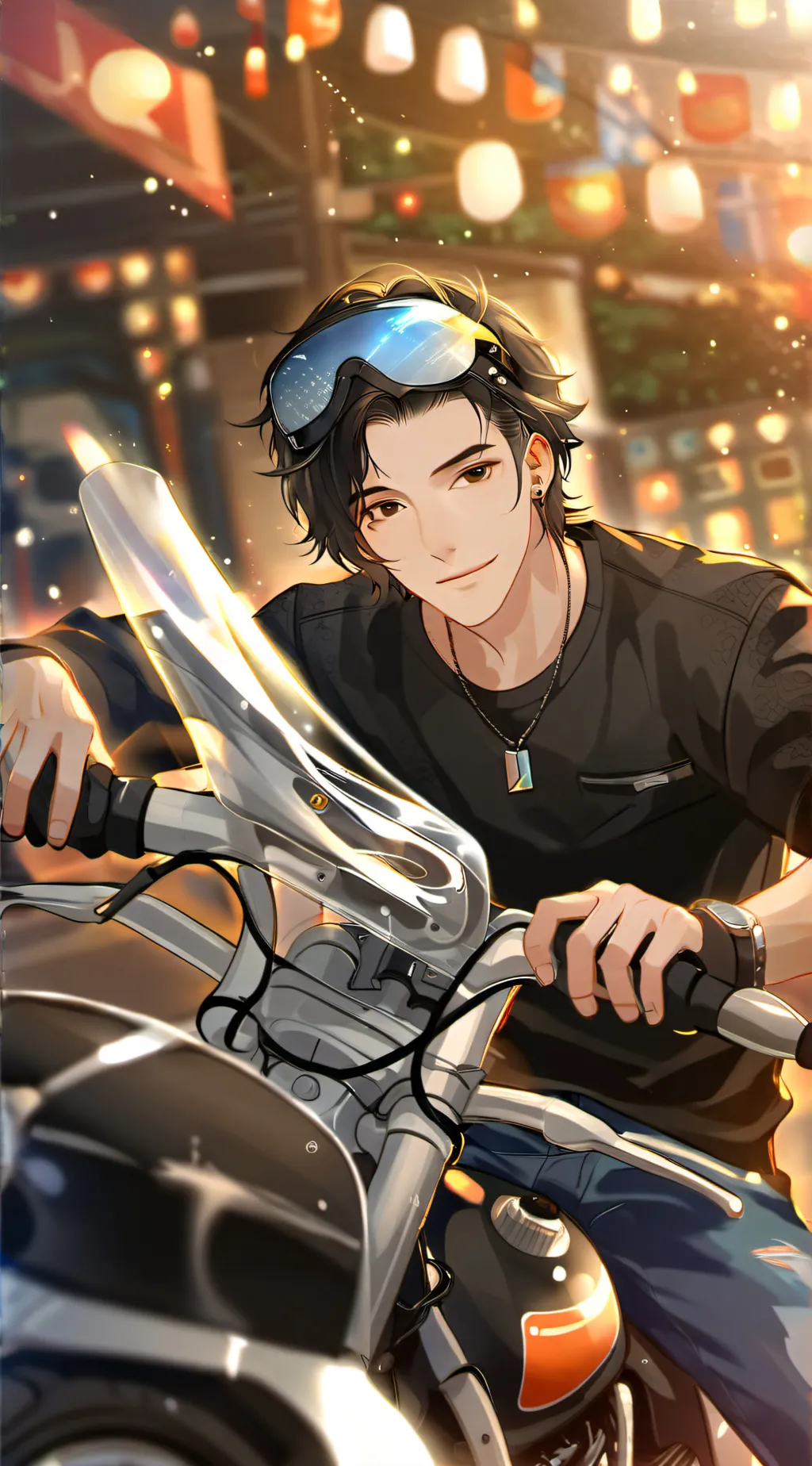 ai character: Motorcycle guy background