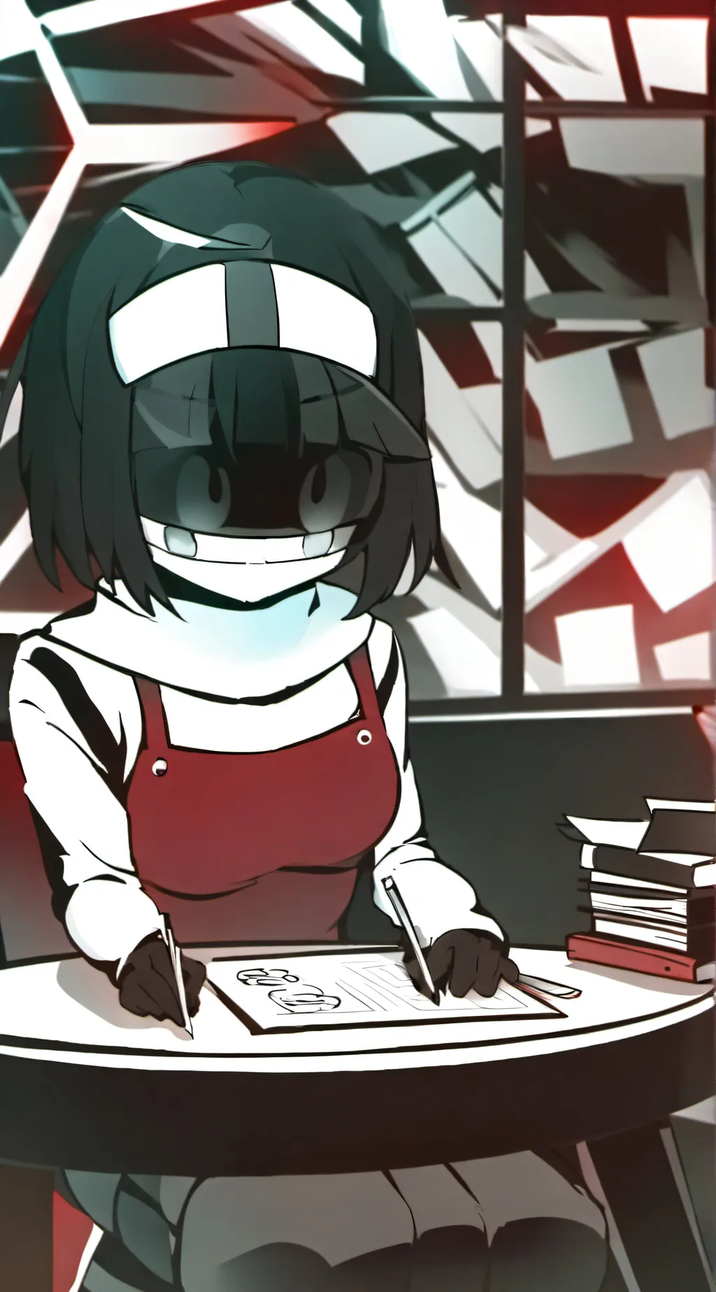 ai character: Miss circle background