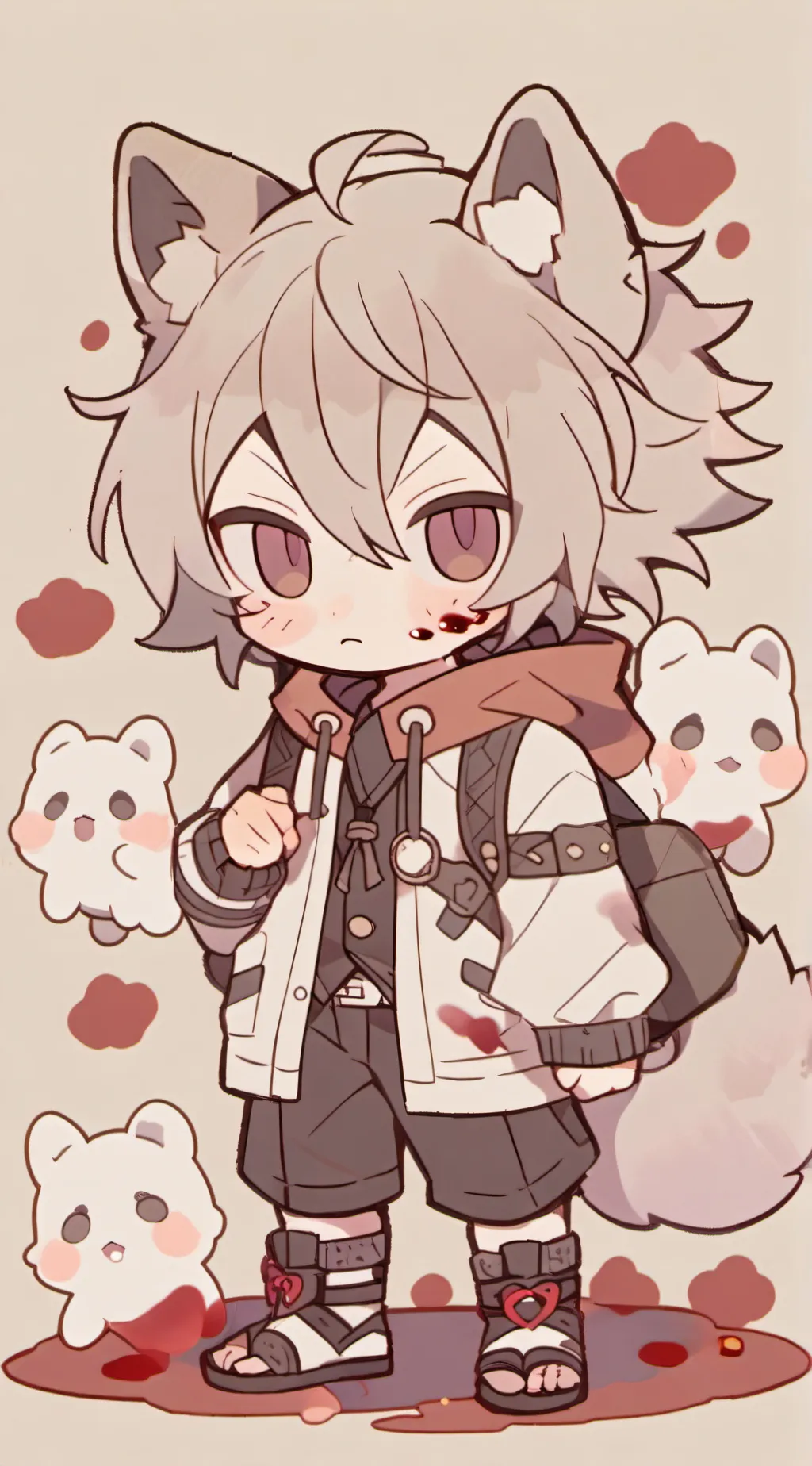 ai character: wolf-hybrid background