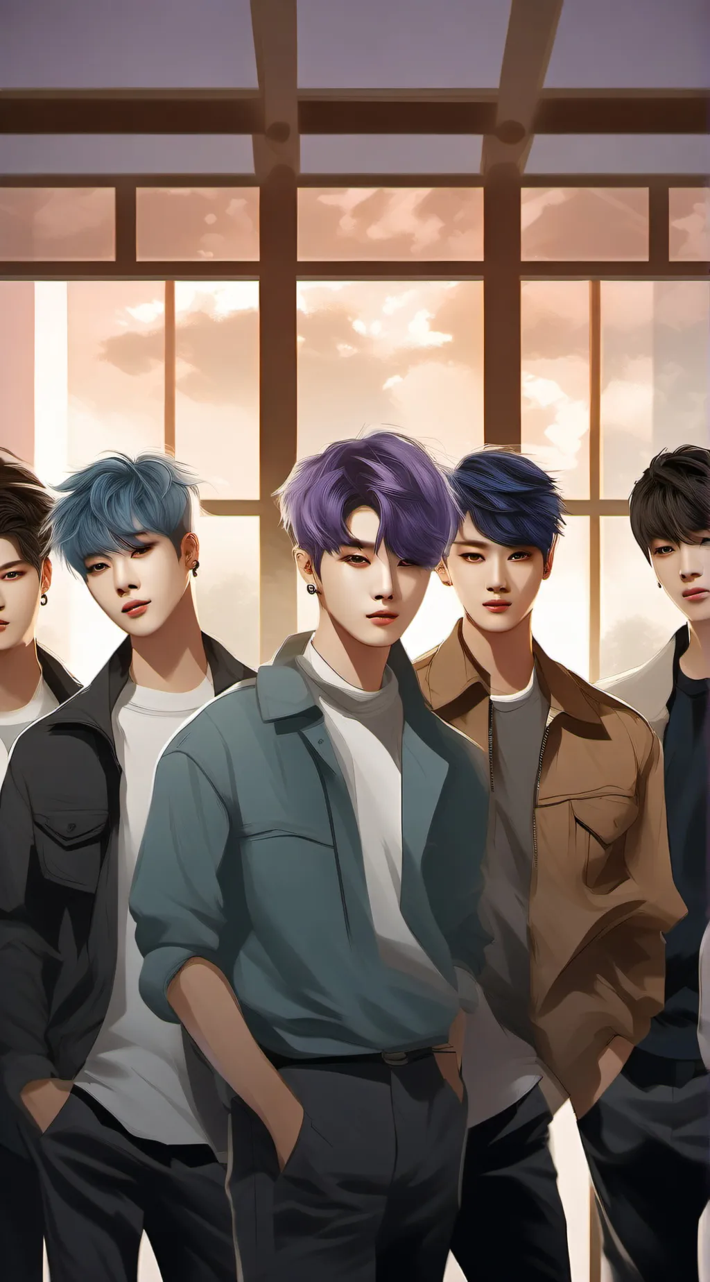 ai character: Kpop group x background
