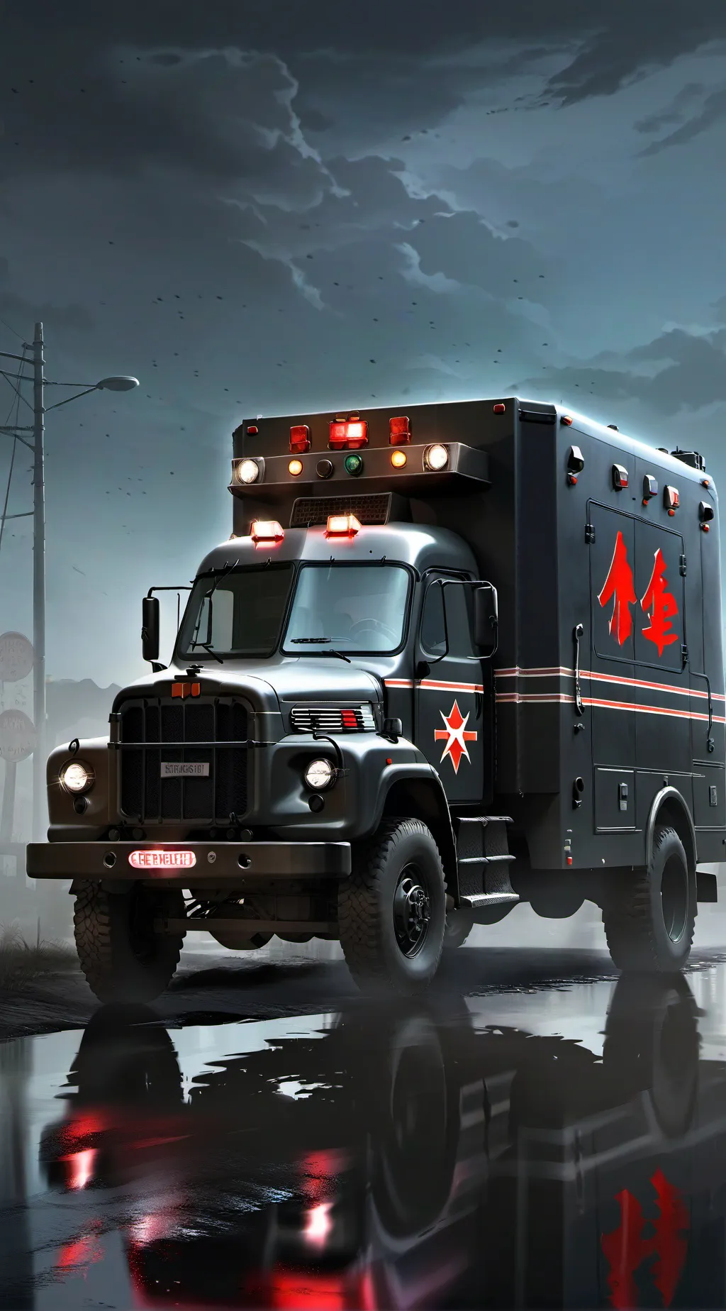 ai character: The black 🚑 background