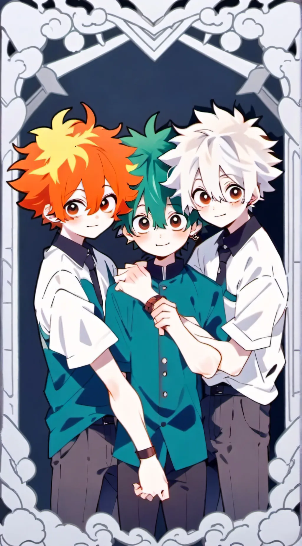 ai character: deku and bakugo  background