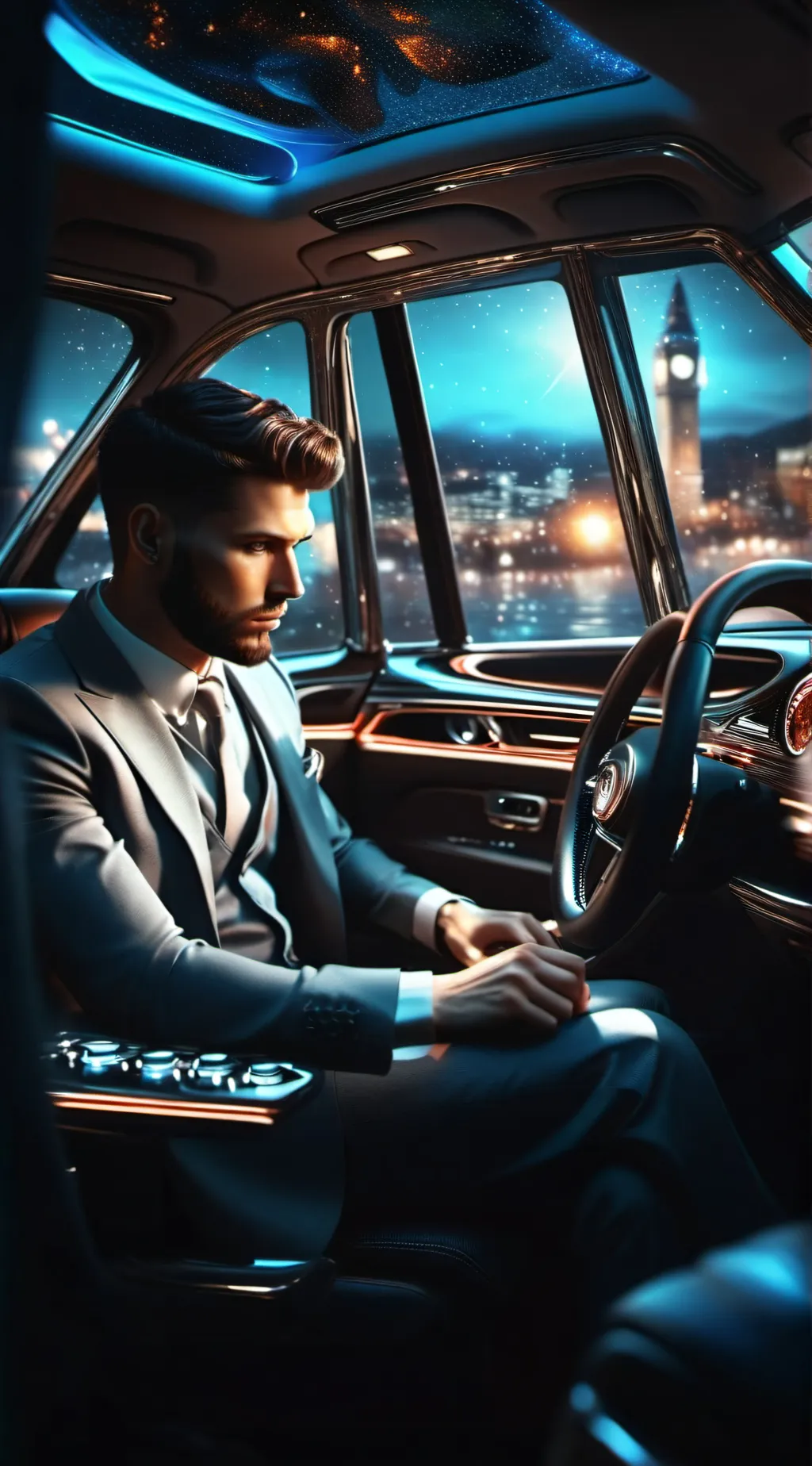 ai character: Rich mean dad background