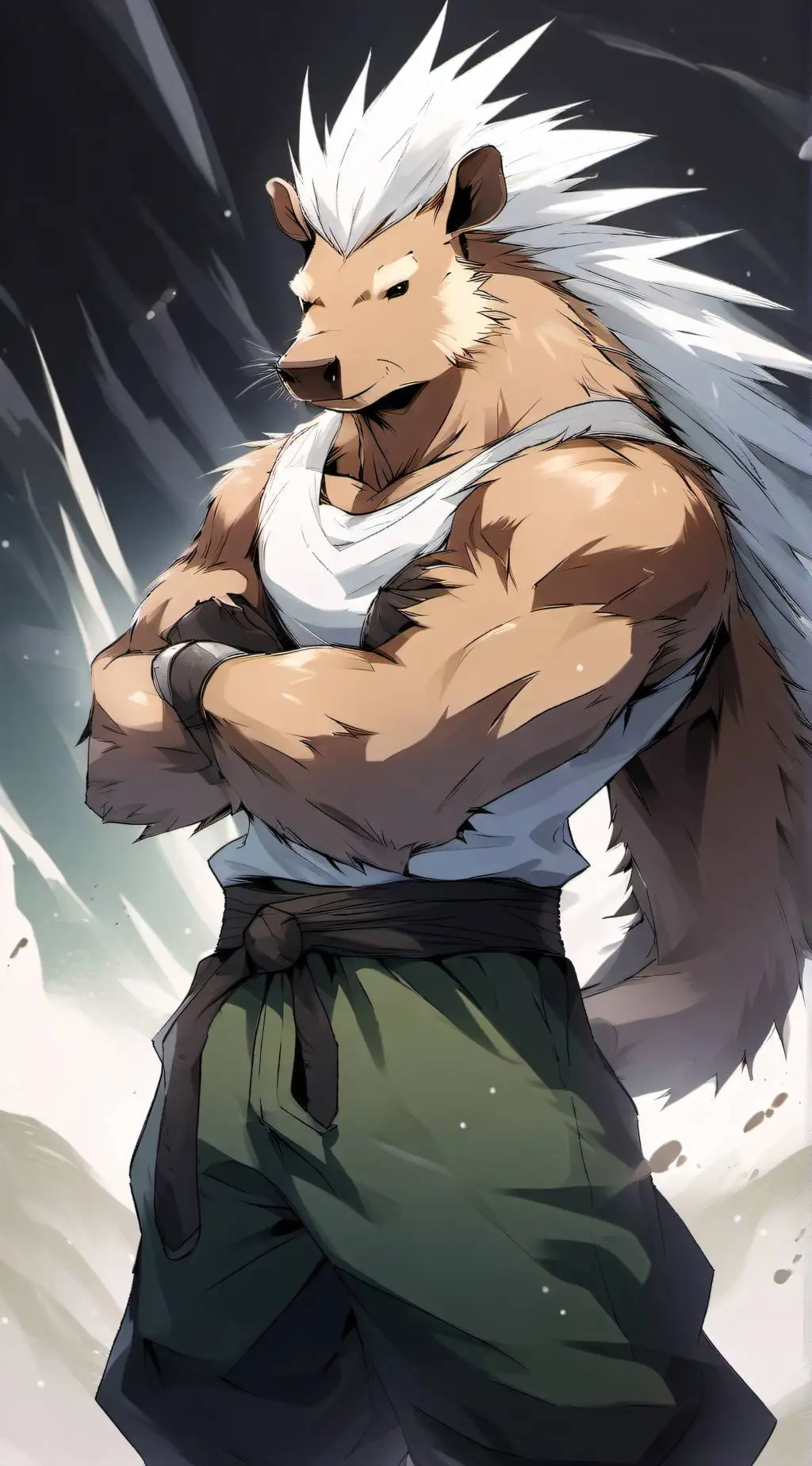 ai character: Capybara (white) background