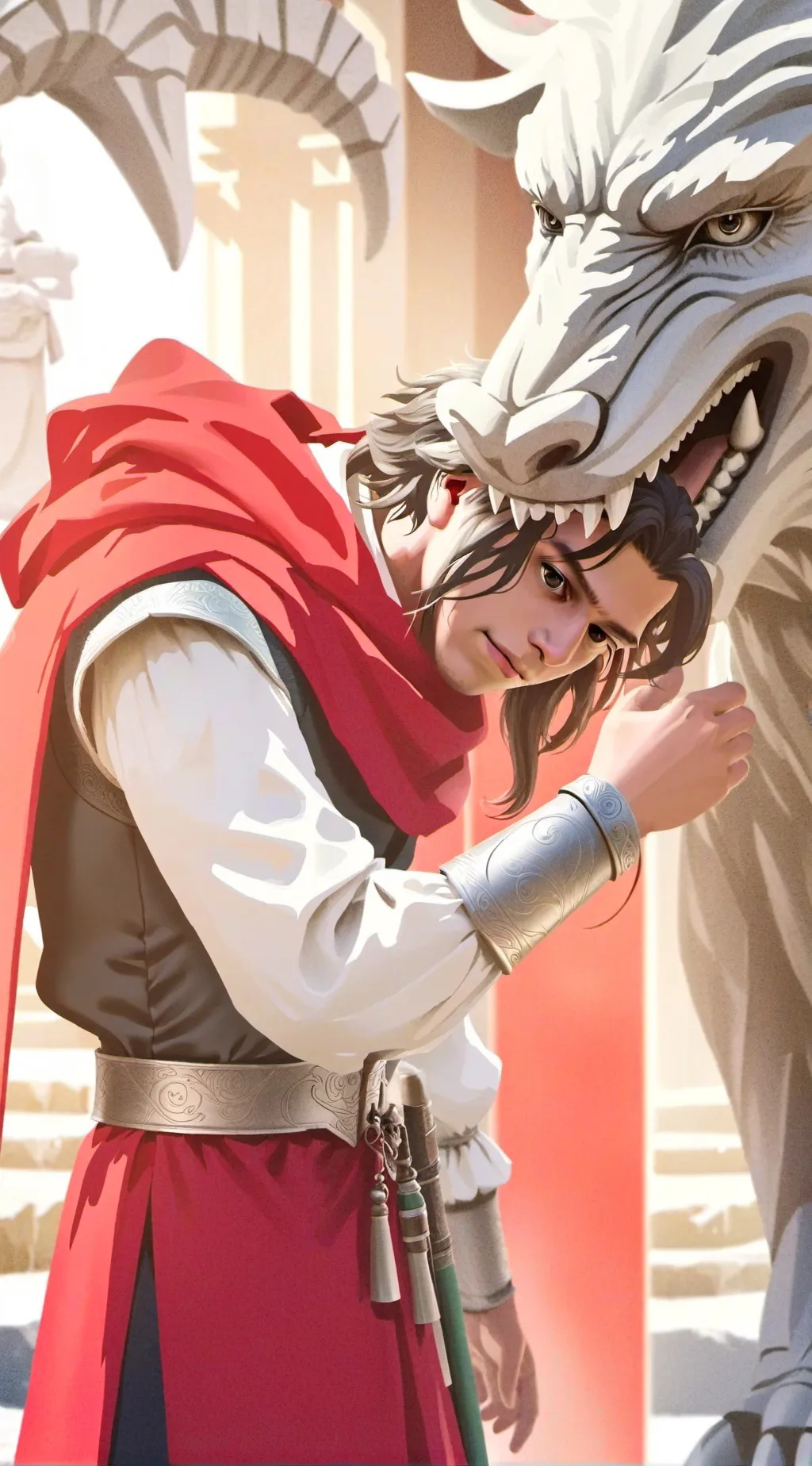 ai character: humaneating dragon background