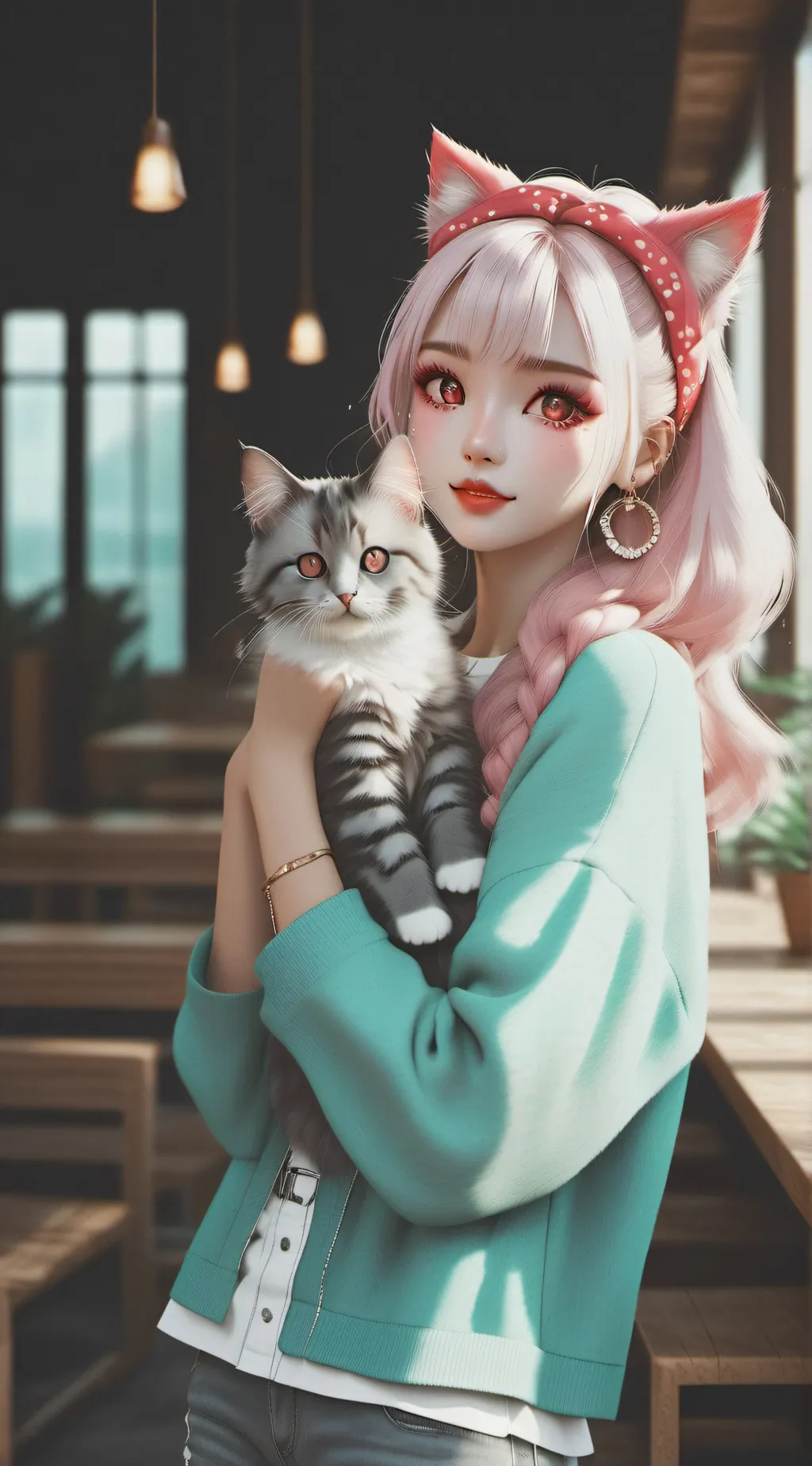 ai character: cherry background