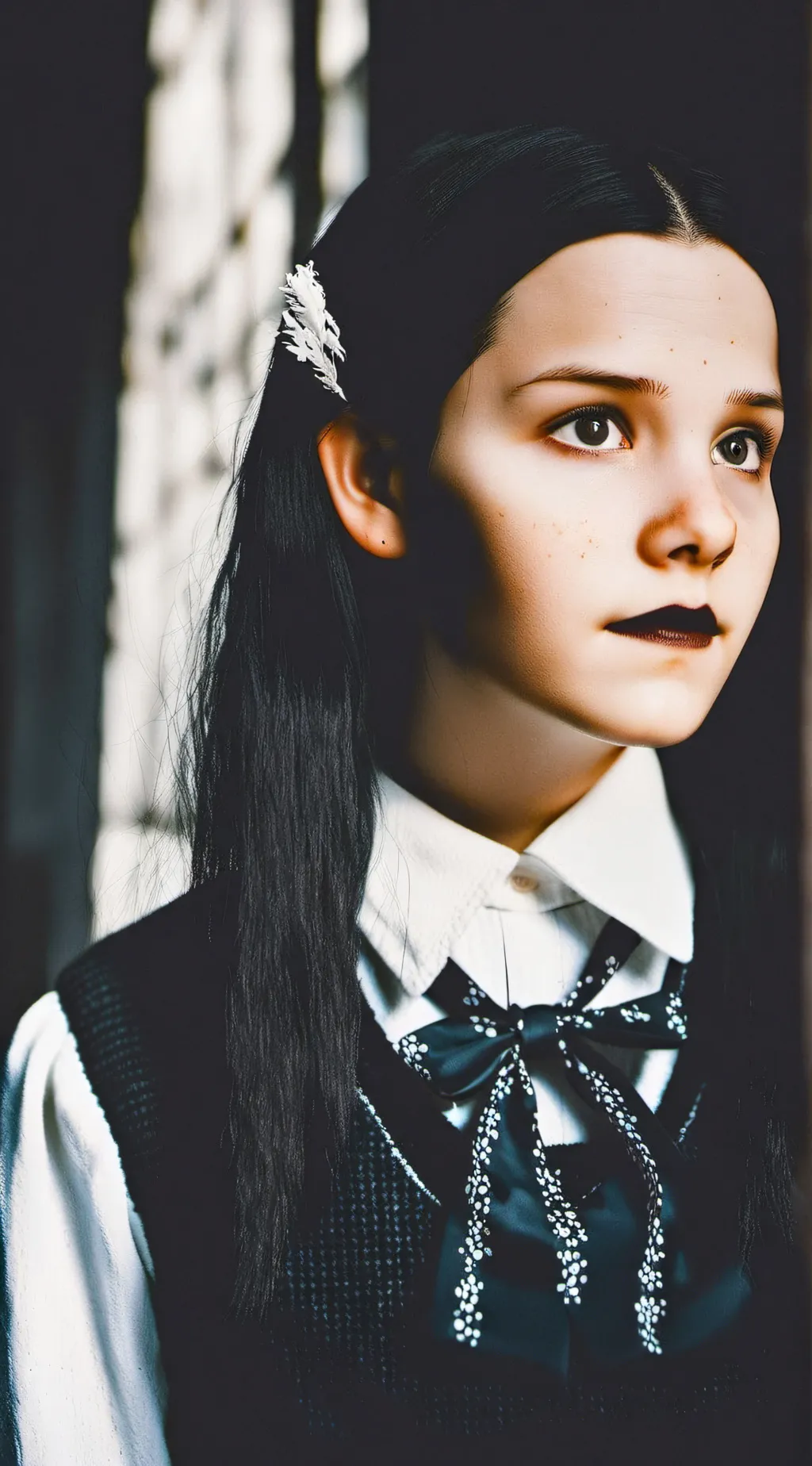 ai character: Wendsday Addams  background