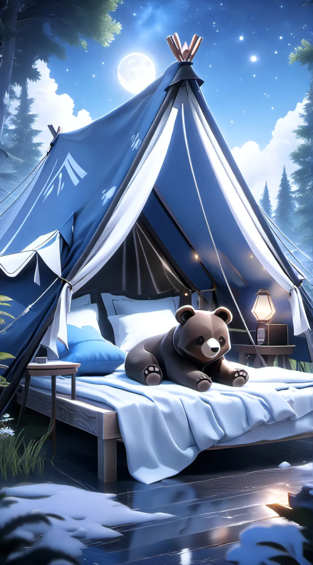 ai character: HH camping trip background