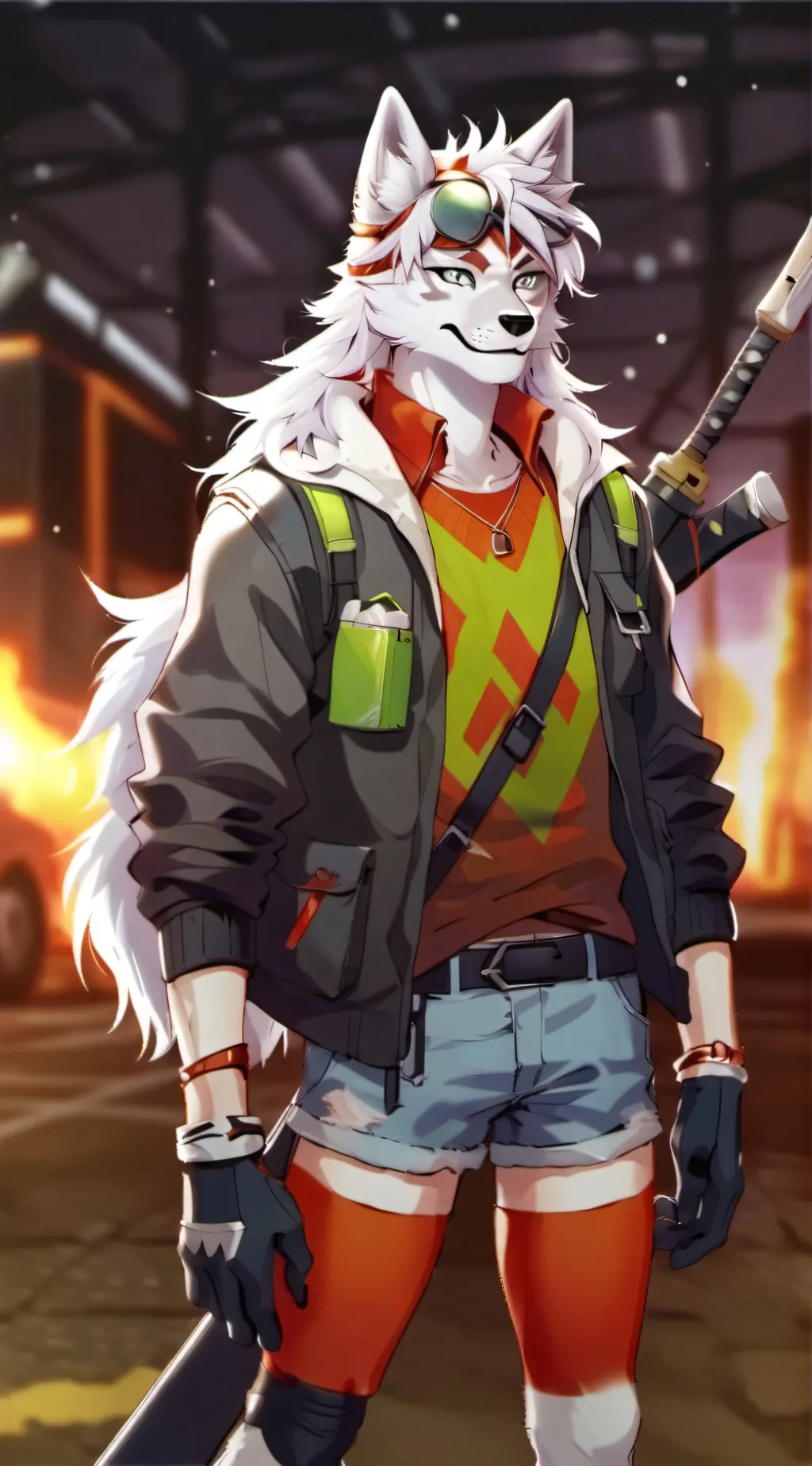 ai character: Furry apocalypse  background