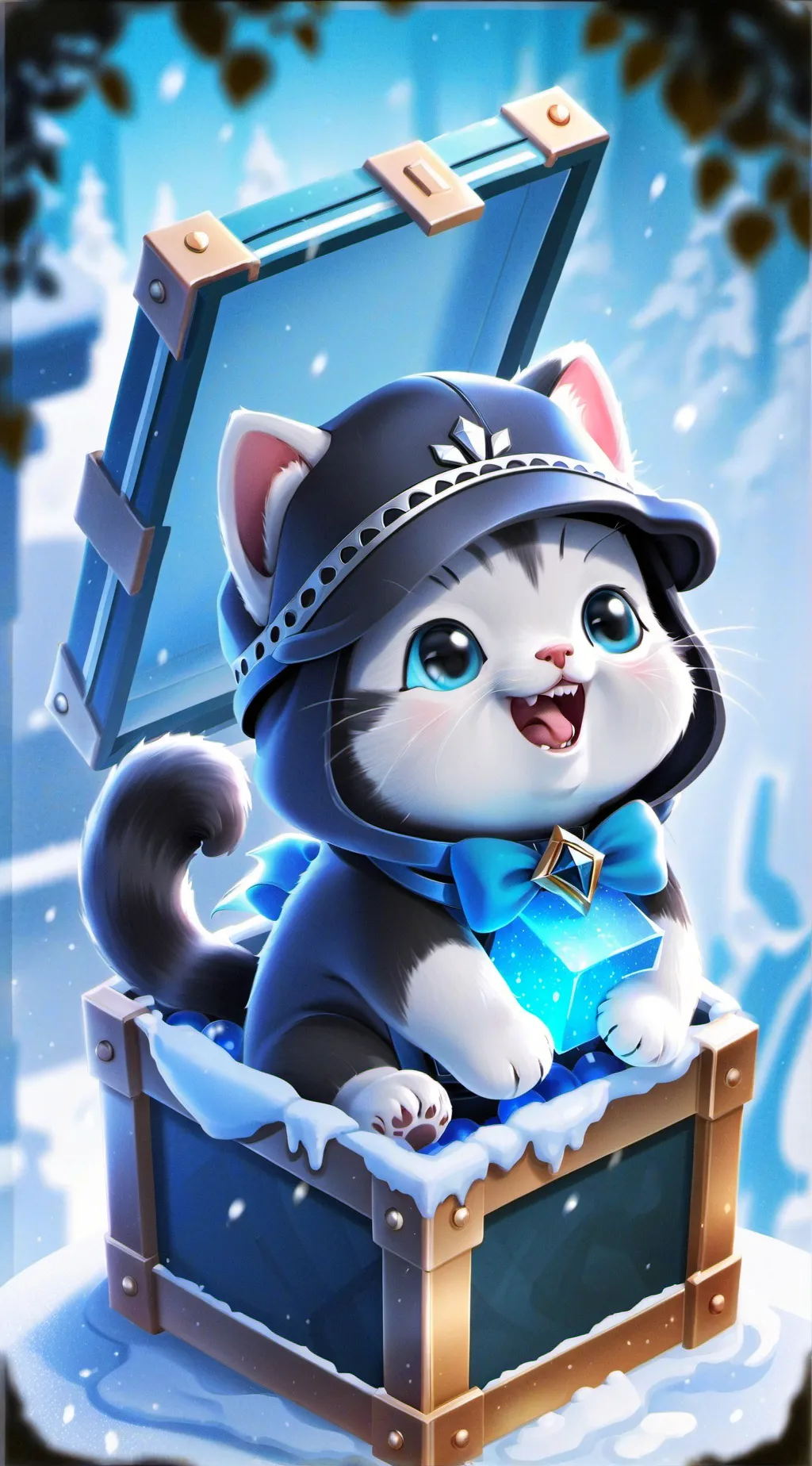 ai character: snowball background