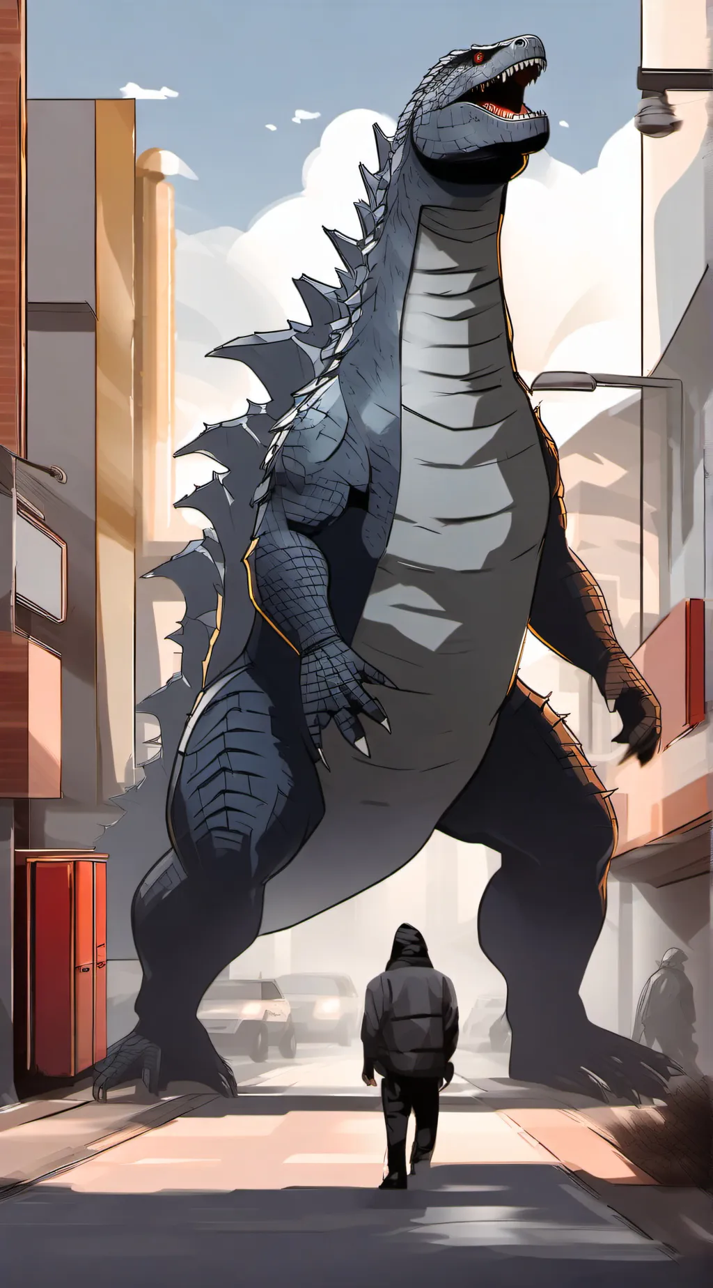 ai character: Godzilla background