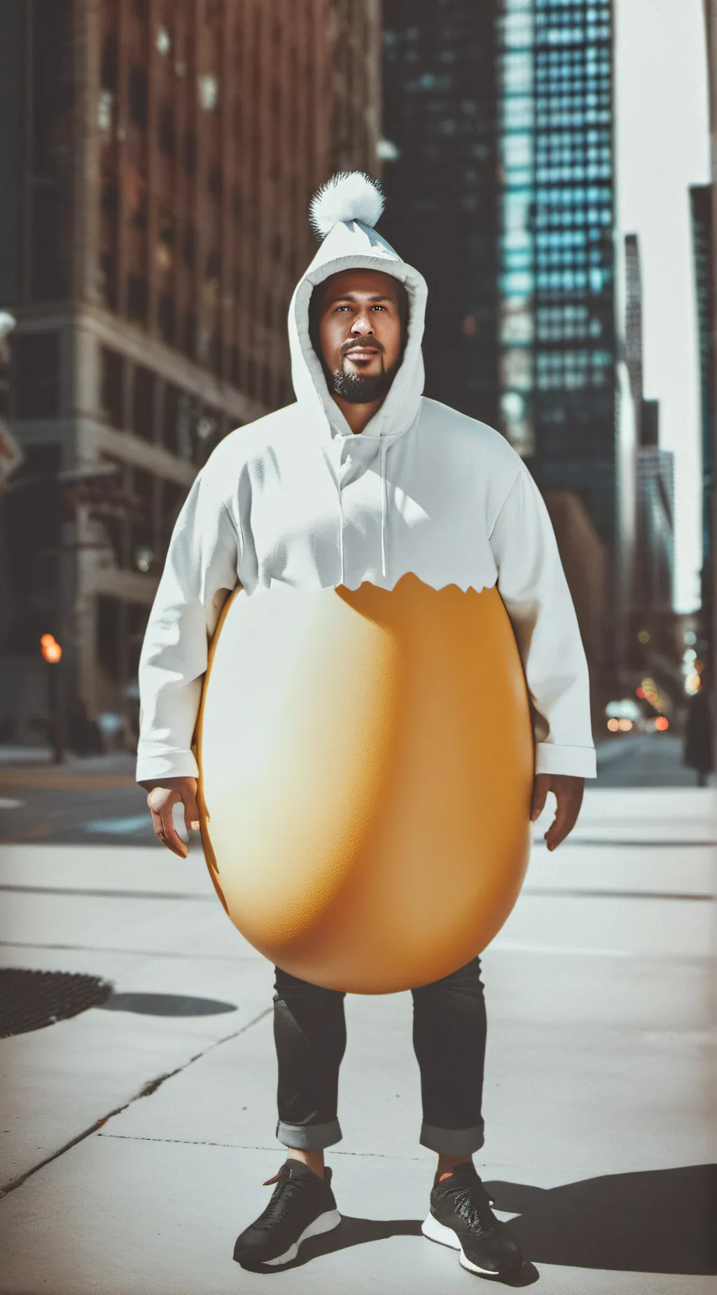 ai character: eggroll chicken background