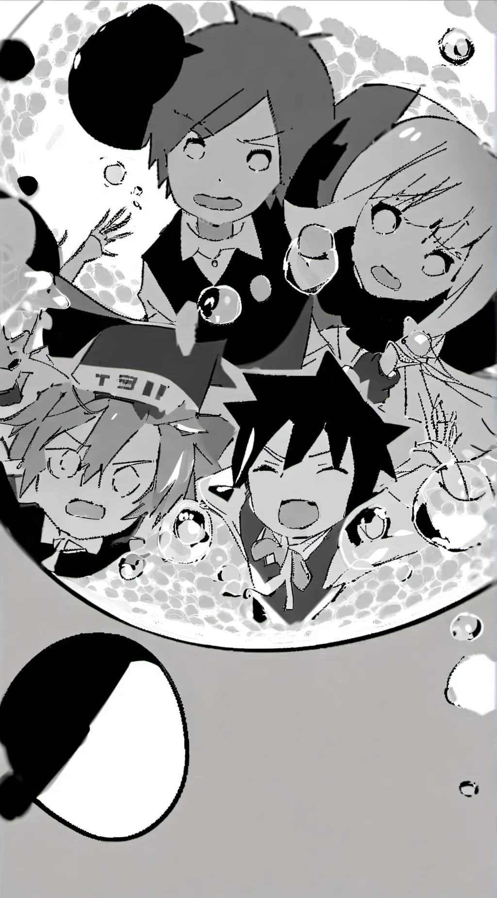 ai character: Vocaloid bubble background