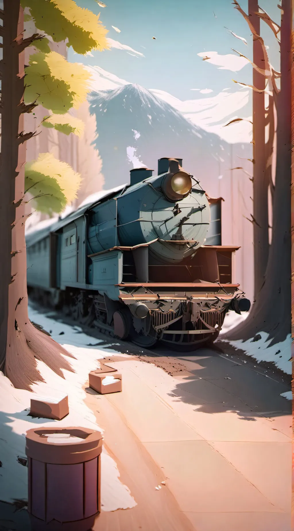 ai character: FPE train ride background