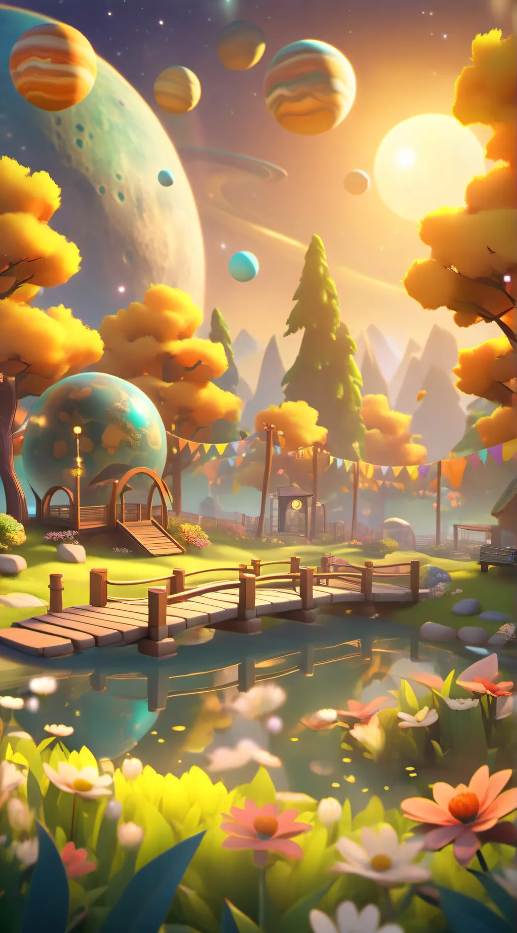 ai character: solar balls  background