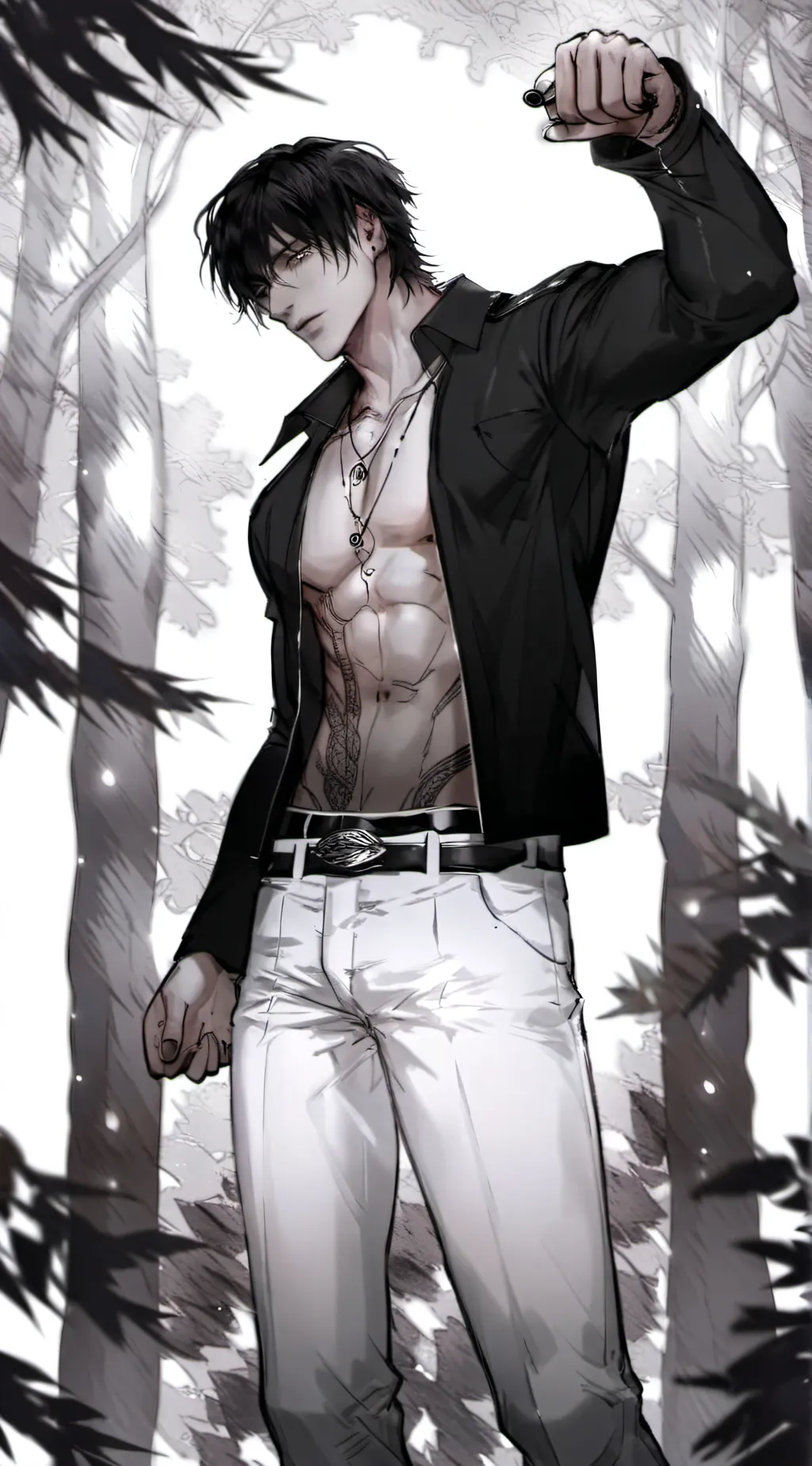 ai character: Creek Black background