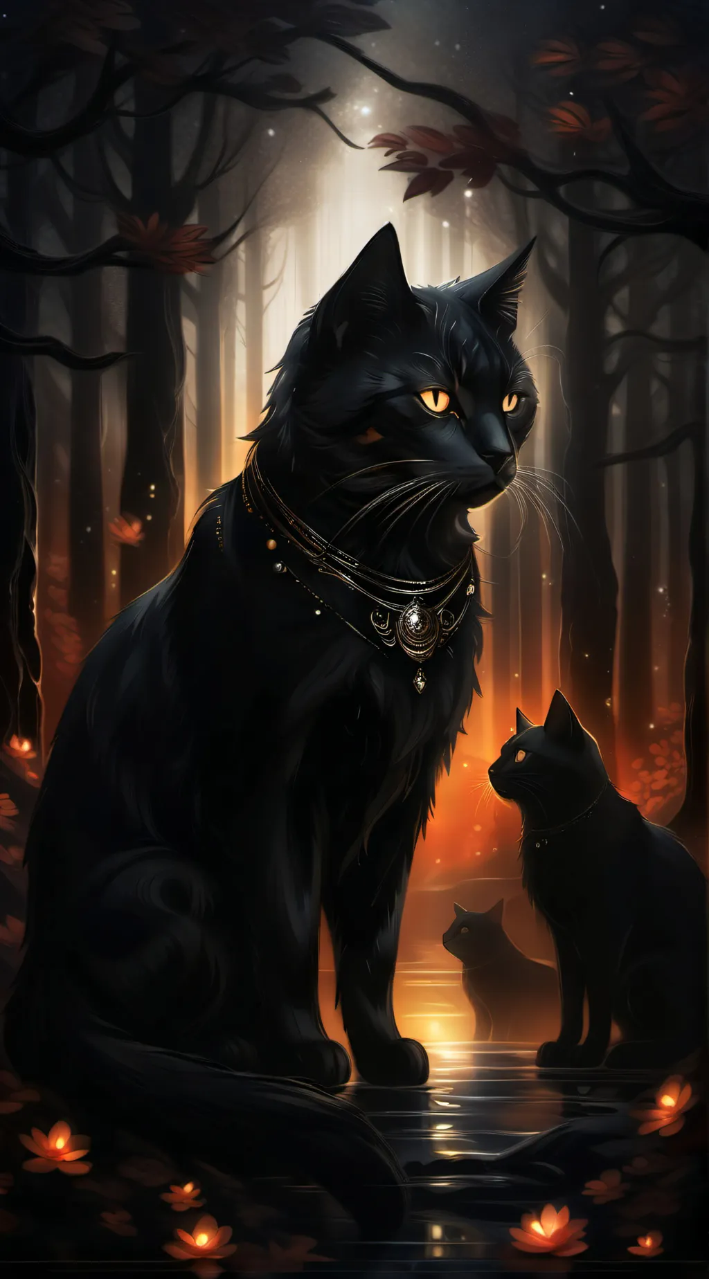 ai character: Dark cat background