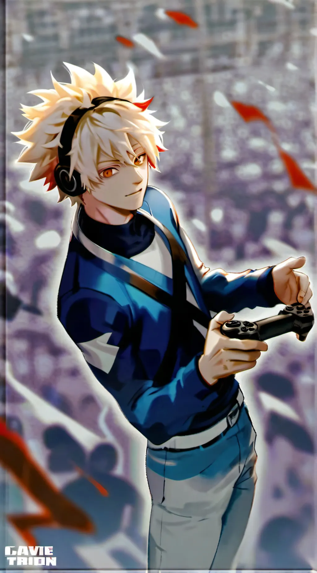ai character: Bakugo and Y/N  background